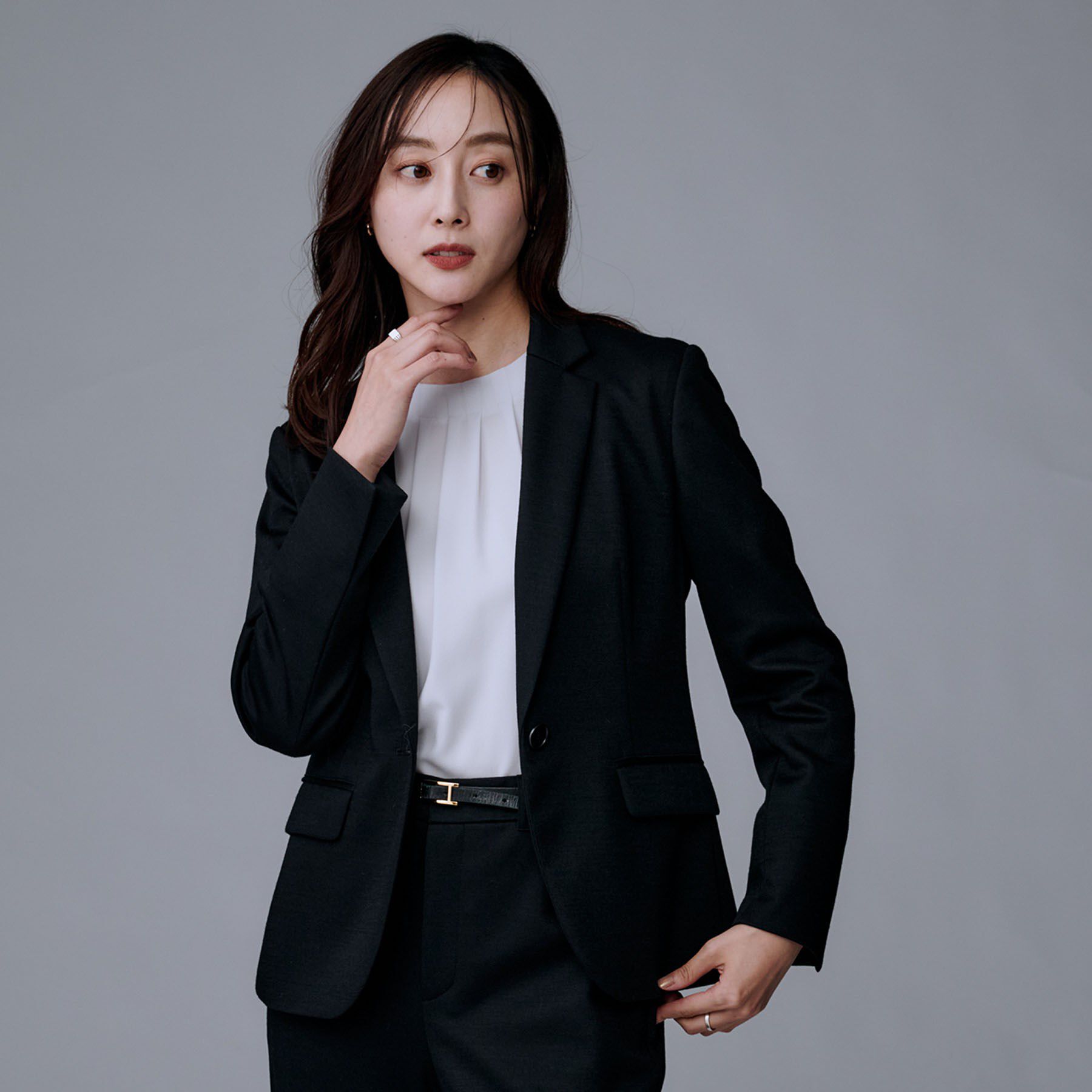 UNTITLED「【洗えるスーツ／ストレッチ】ウール混ジャージ テーラードジャケット」|テーラードジャケット|ブラック(019)