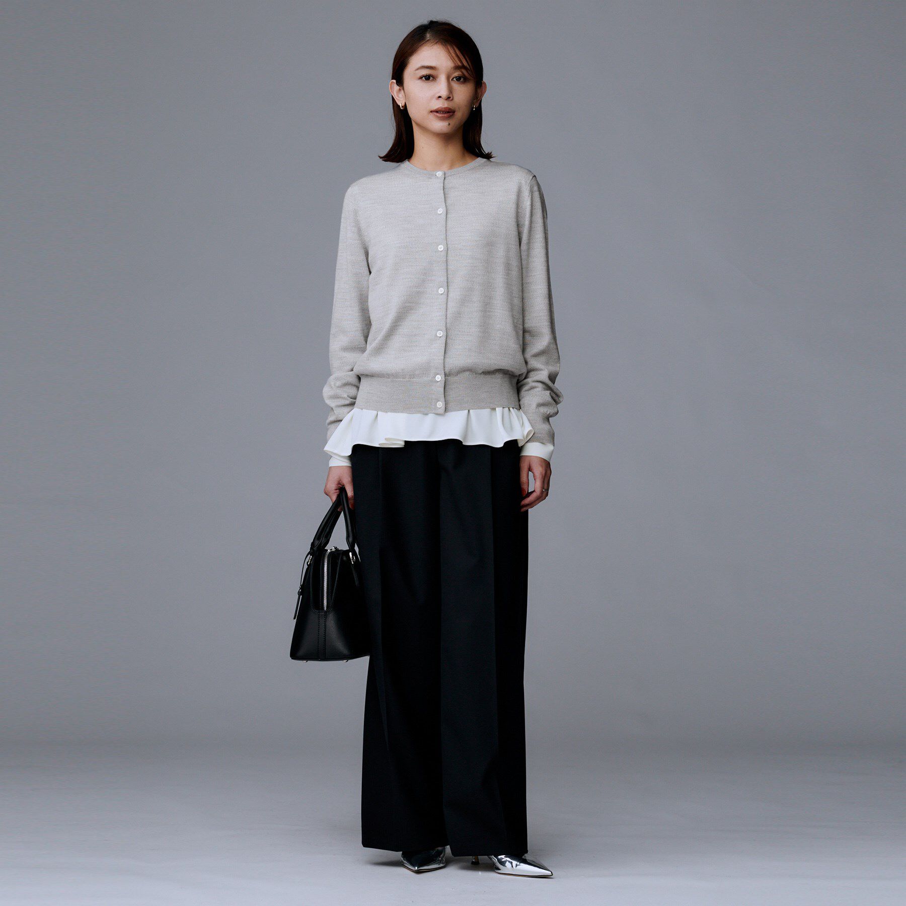 UNTITLED「【洗える/アンサンブル可/ウール100%】ウールクルーカーディガン」|カーディガン|