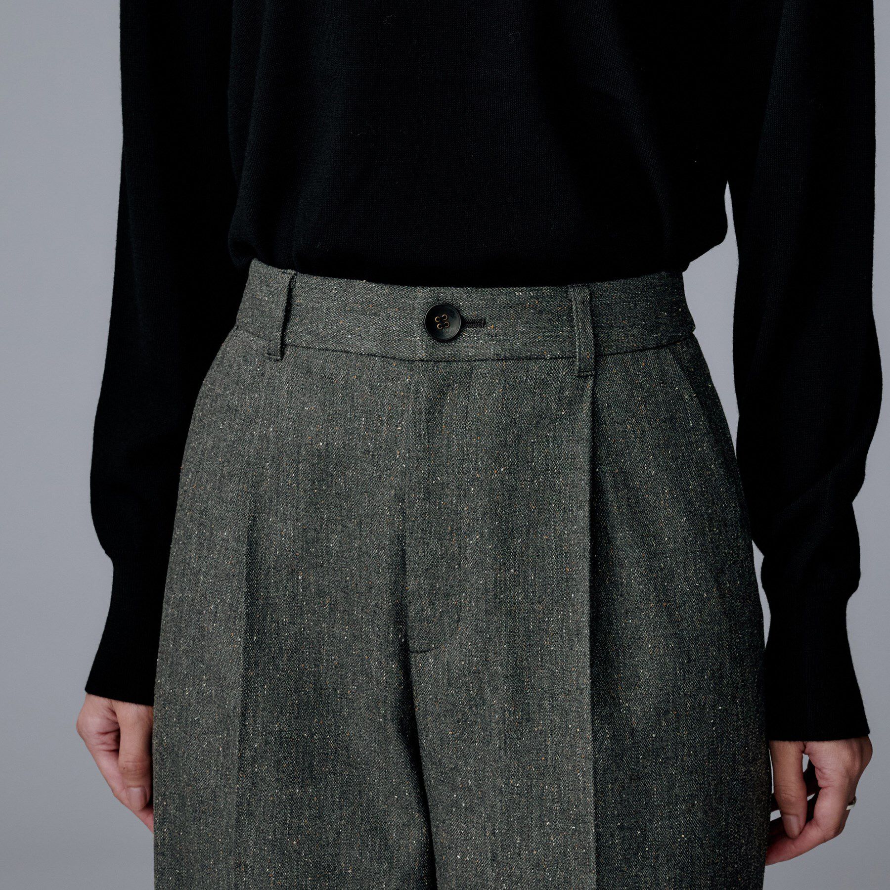 UNTITLED「【ワイド/後ろゴム/シーズンレス】シルクネップツイードパンツ」|その他|