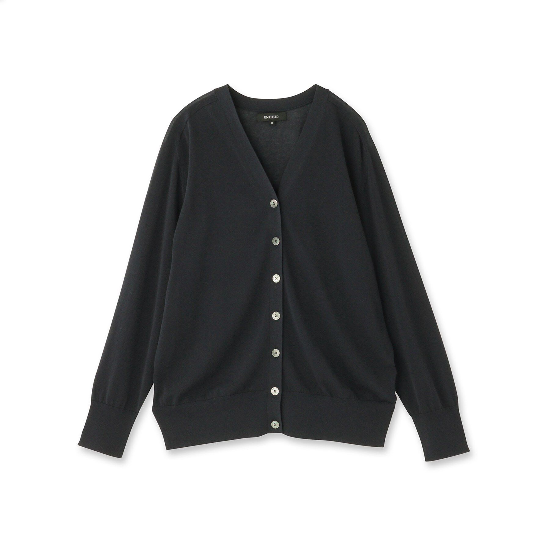 UNTITLED「【セットアップ可/洗える】シアーVネックカーディガン」|カーディガン|
