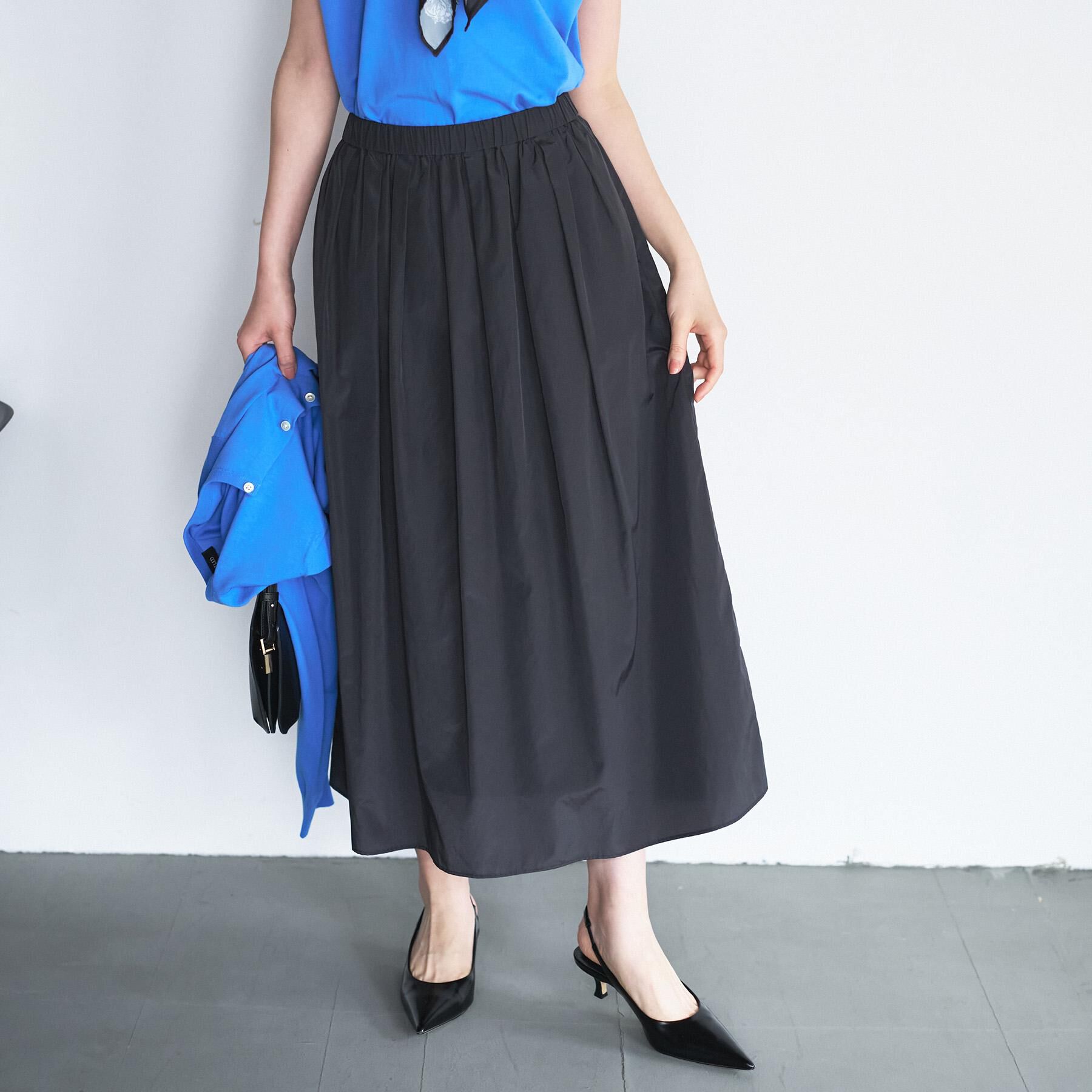 UNTITLED「【セットアップ可/ウエストゴム】シャイニータイプライタースカート」|スカート|