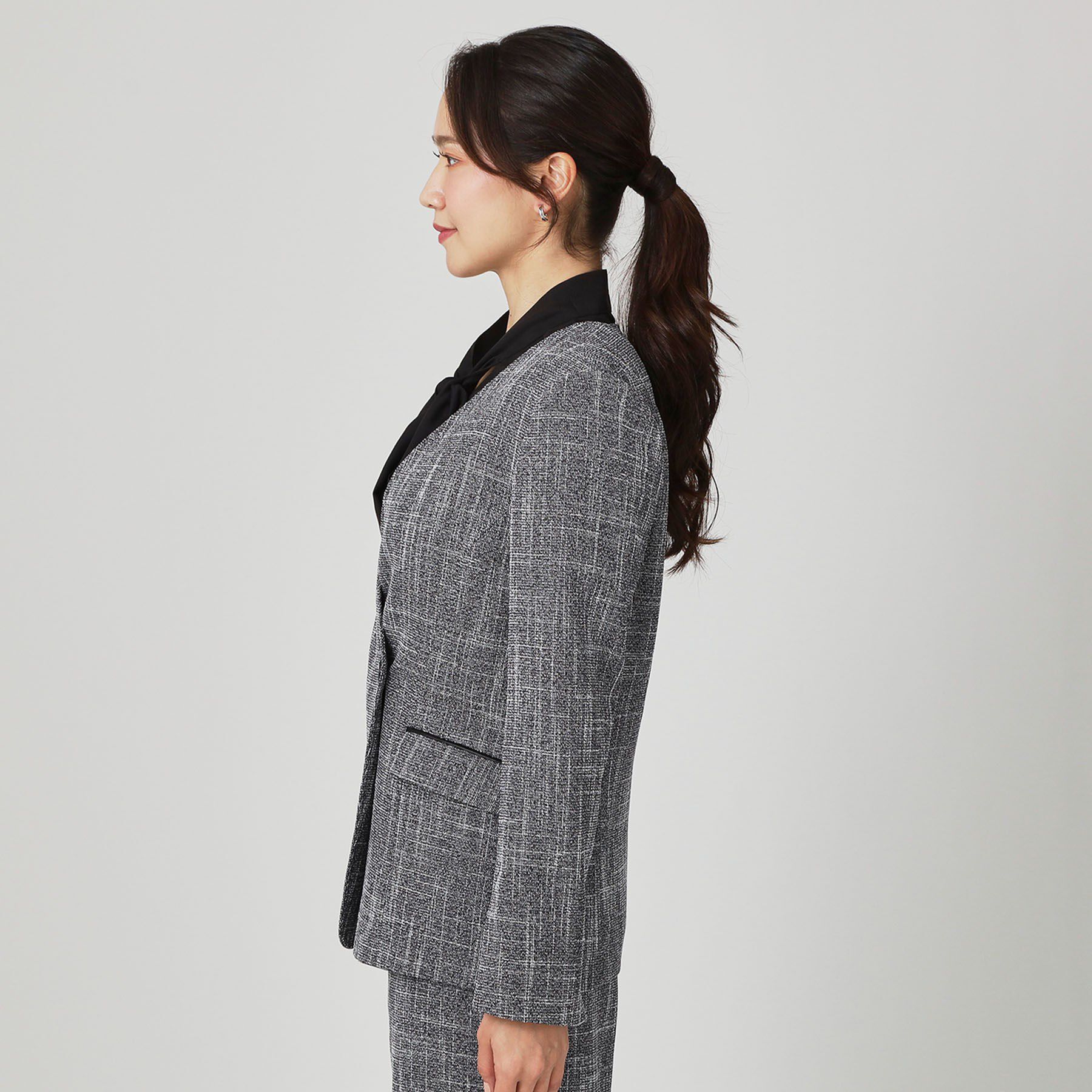 COUP DE CHANCE「【手洗い可／日本製／裏無し／セットアップ可】ツィード見えノーカラージャケット」|ノーカラージャケット|