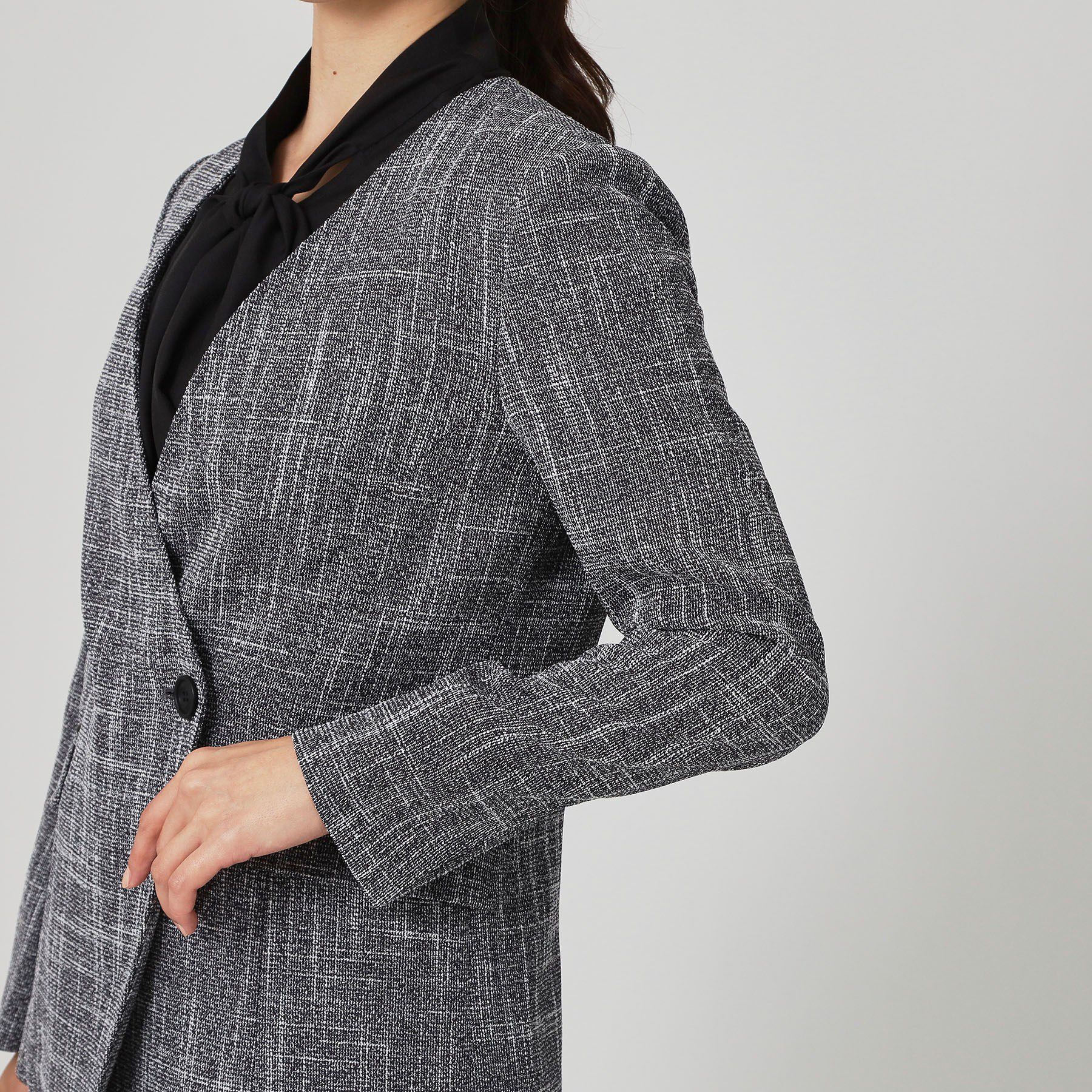 COUP DE CHANCE「【手洗い可／日本製／裏無し／セットアップ可】ツィード見えノーカラージャケット」|ノーカラージャケット|