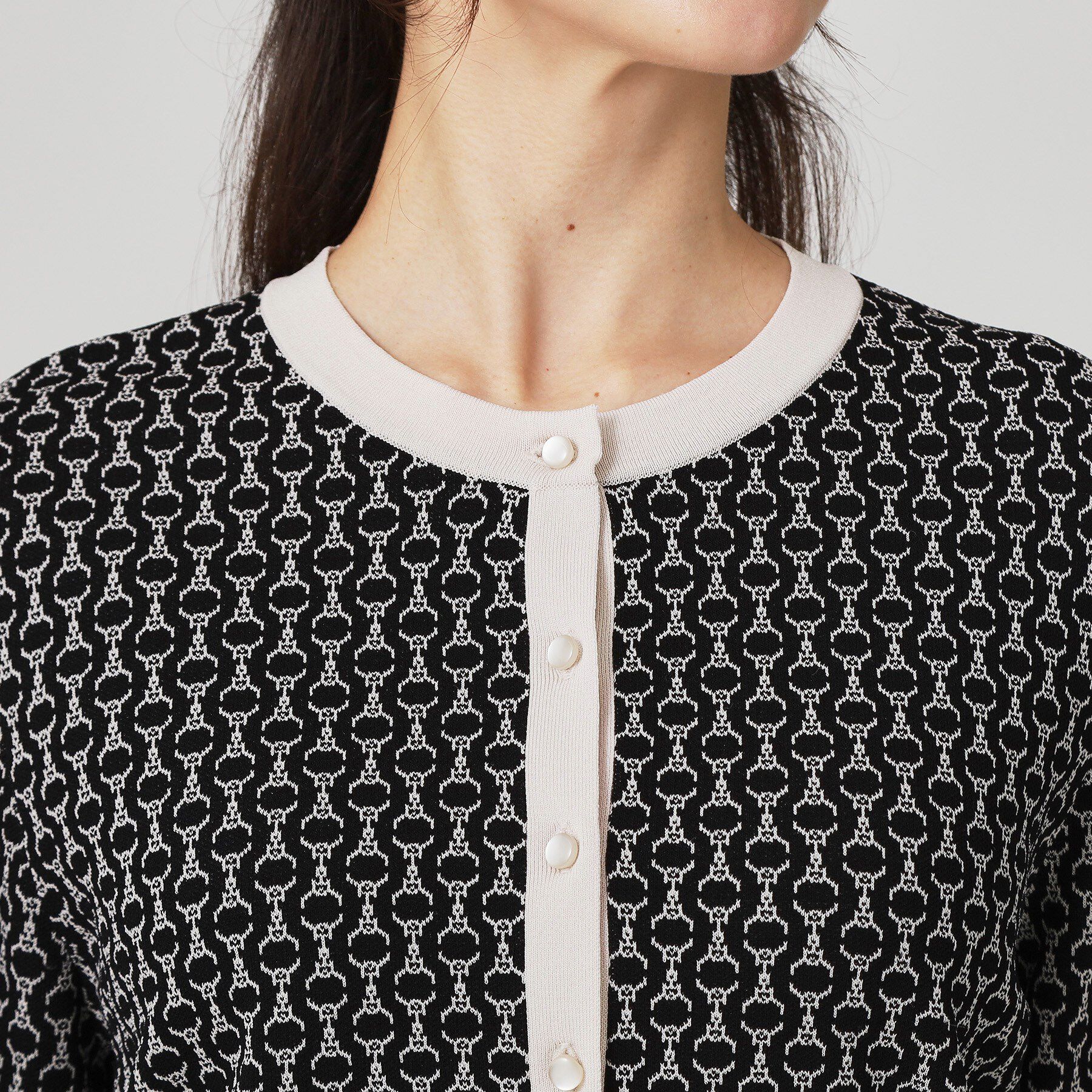 COUP DE CHANCE「【手洗い可】幾何柄風ジャカードカーディガン」|カーディガン|