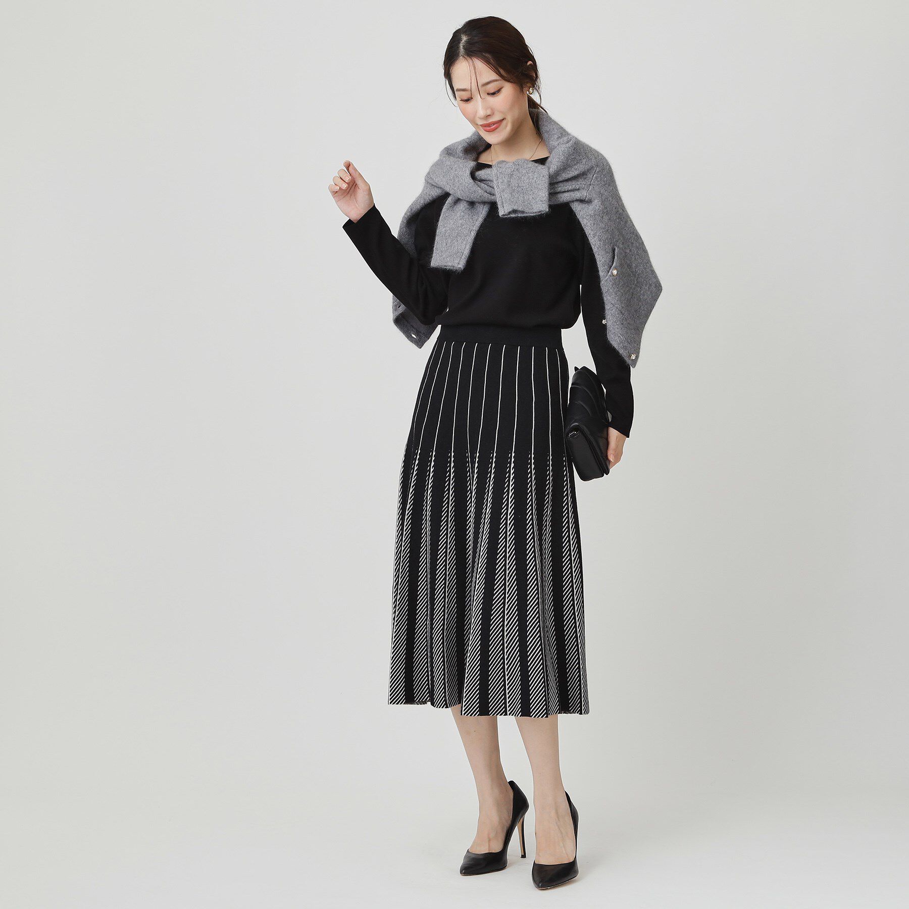 COUP DE CHANCE「【手洗い可】ニットプリーツフレアスカート」|スカート|