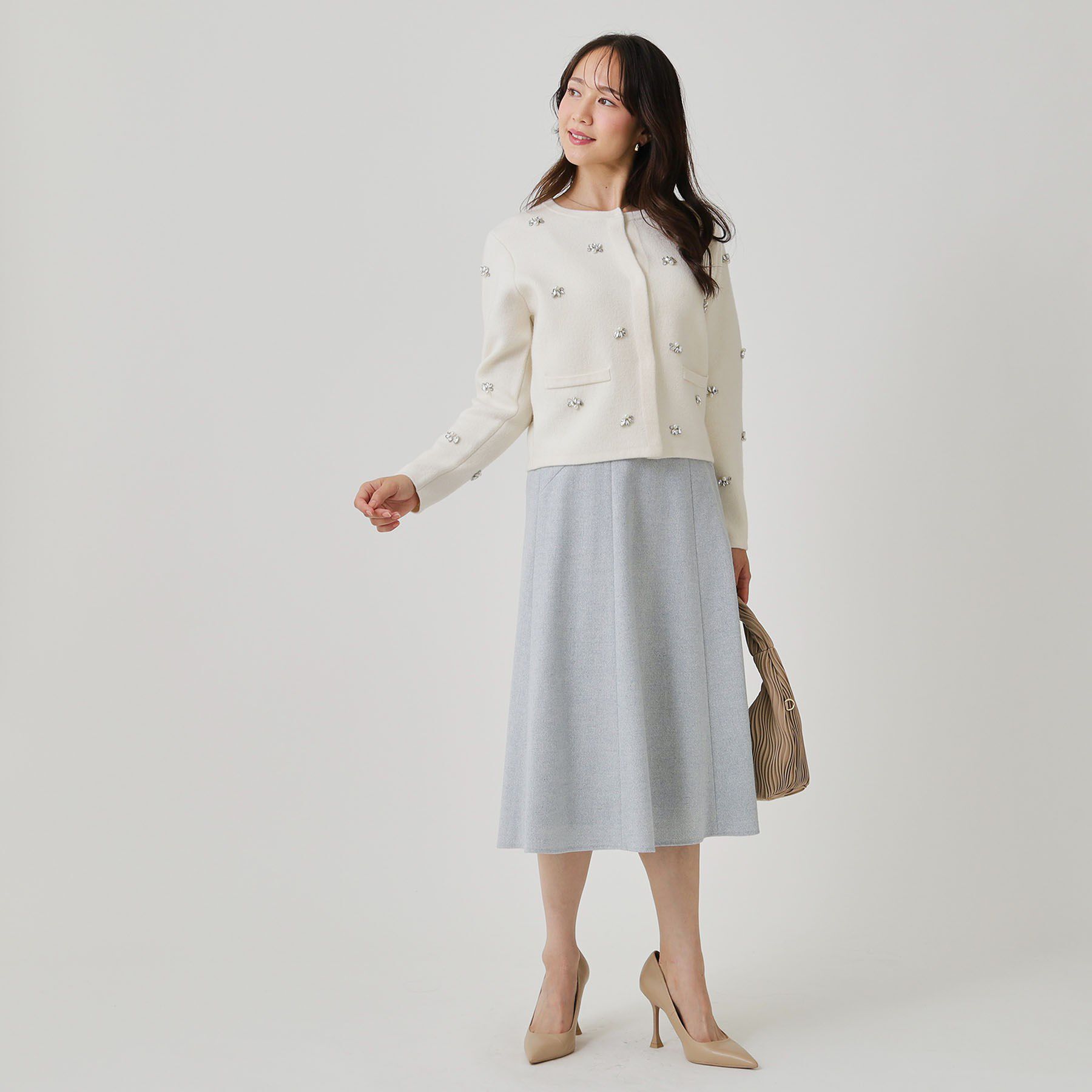 COUP DE CHANCE「【手洗い可】ビジュー付カーディガン」|カーディガン|