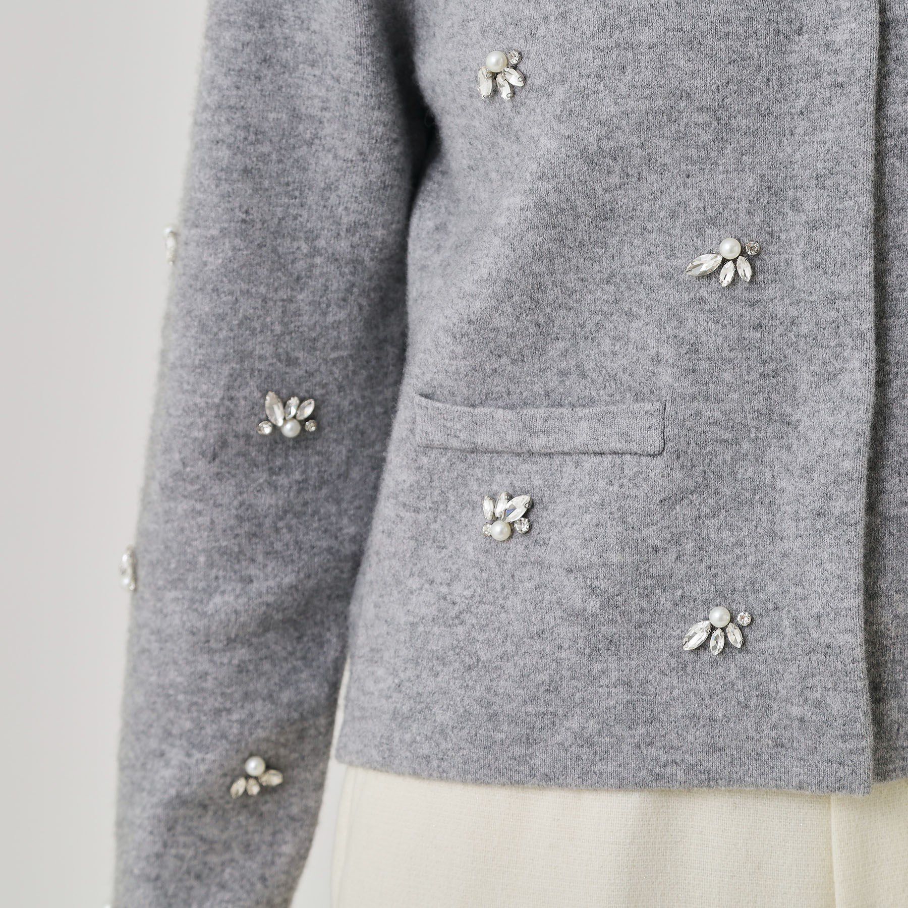 COUP DE CHANCE「【手洗い可】ビジュー付カーディガン」|カーディガン|