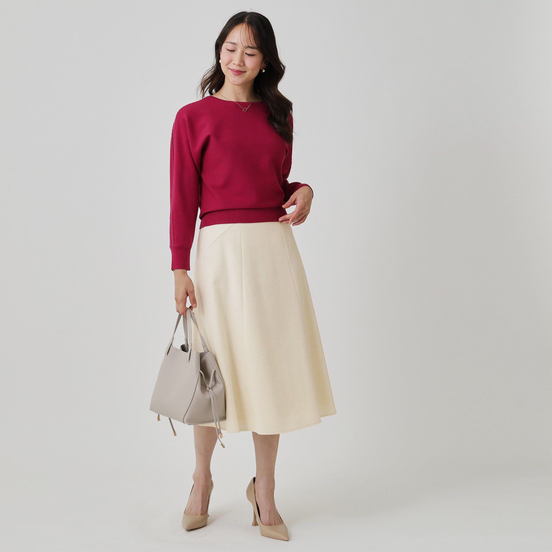 COUP DE CHANCE「【日本製】ラメ混ツイードフレアースカート」|スカート|