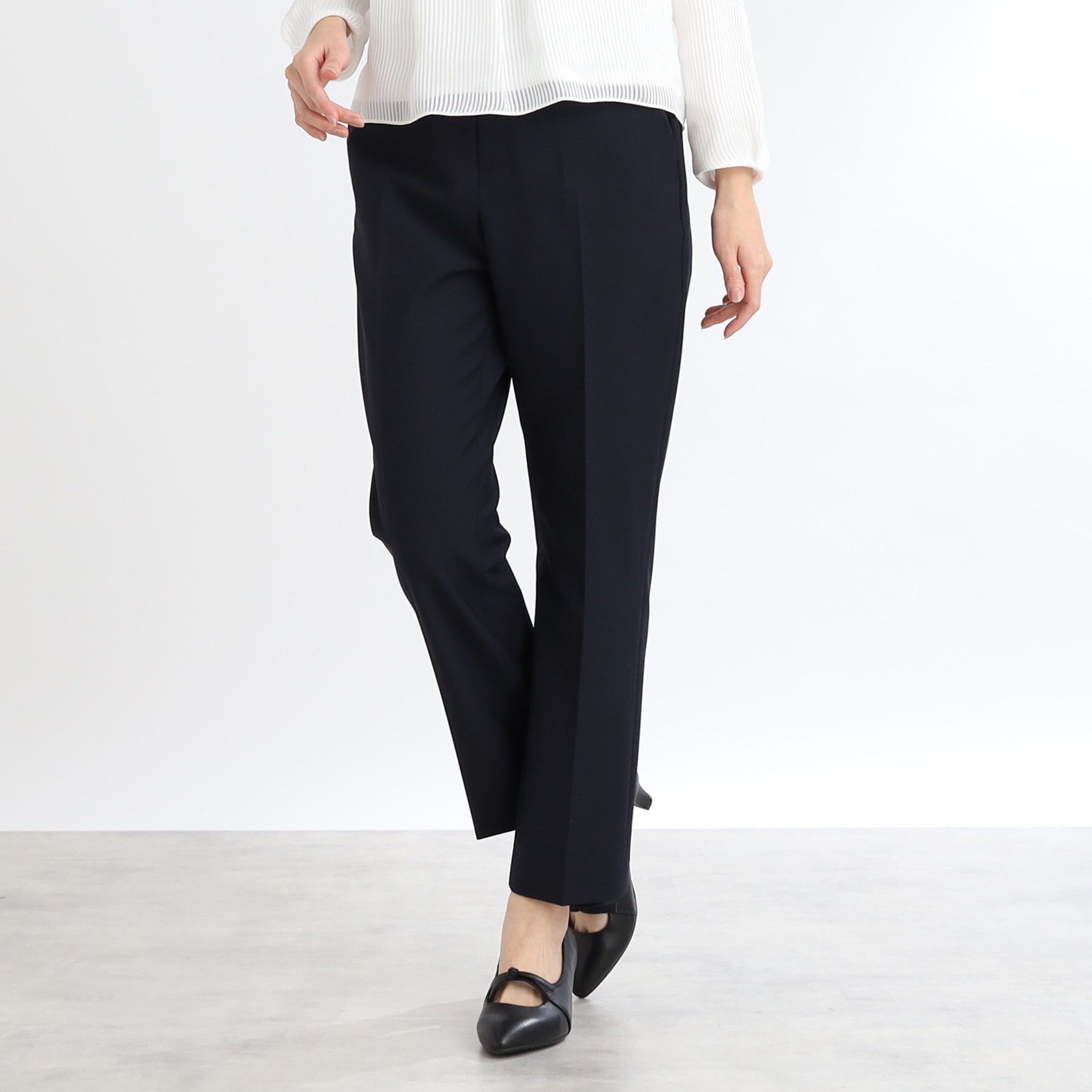 Reflect「【WEB限定カラーあり／私のパンツ／手洗い可】ストレッチテーパードパンツ」|その他|ネイビー(094)