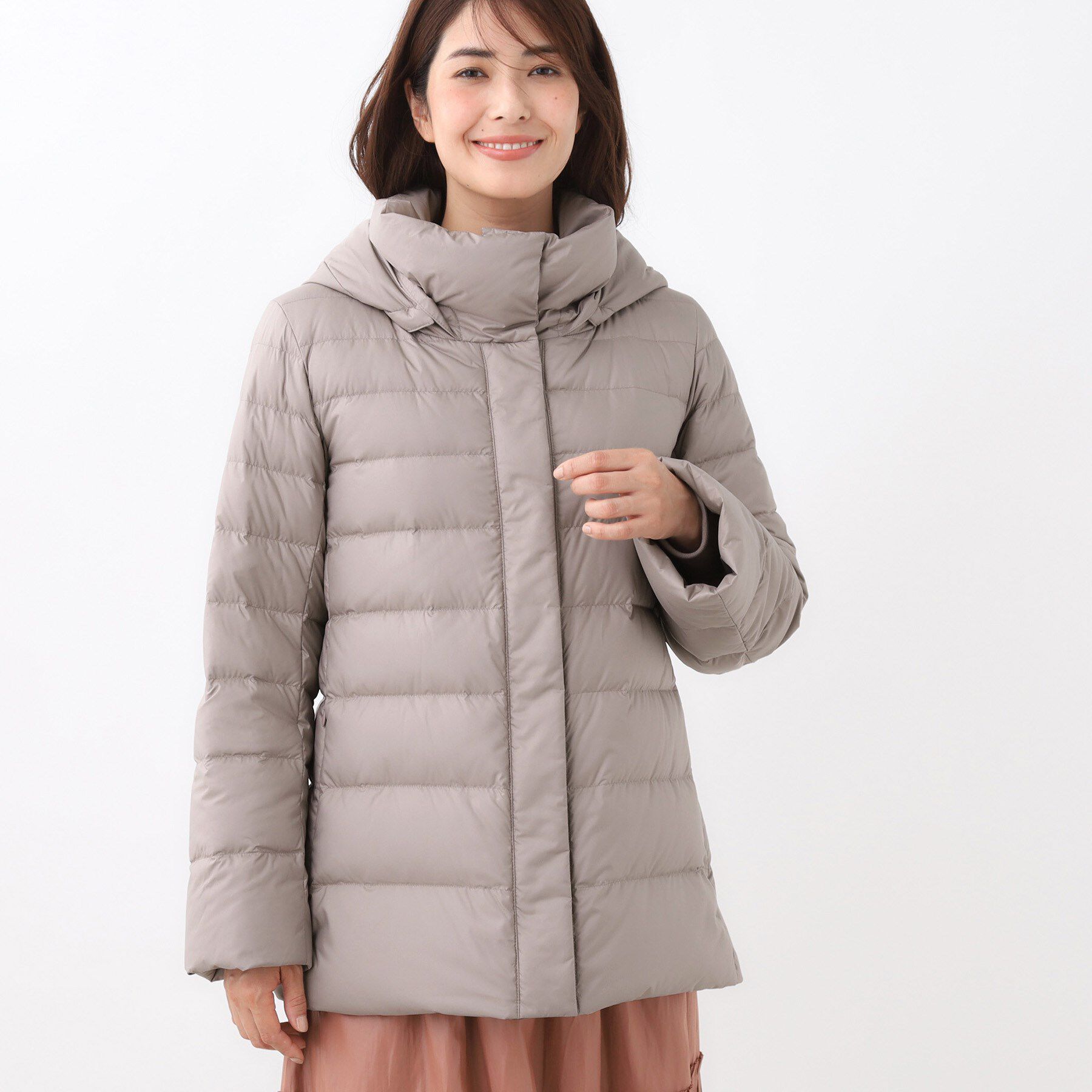 Reflect「【定番人気】フーデッドミドルダウンコート」|ダウン|
