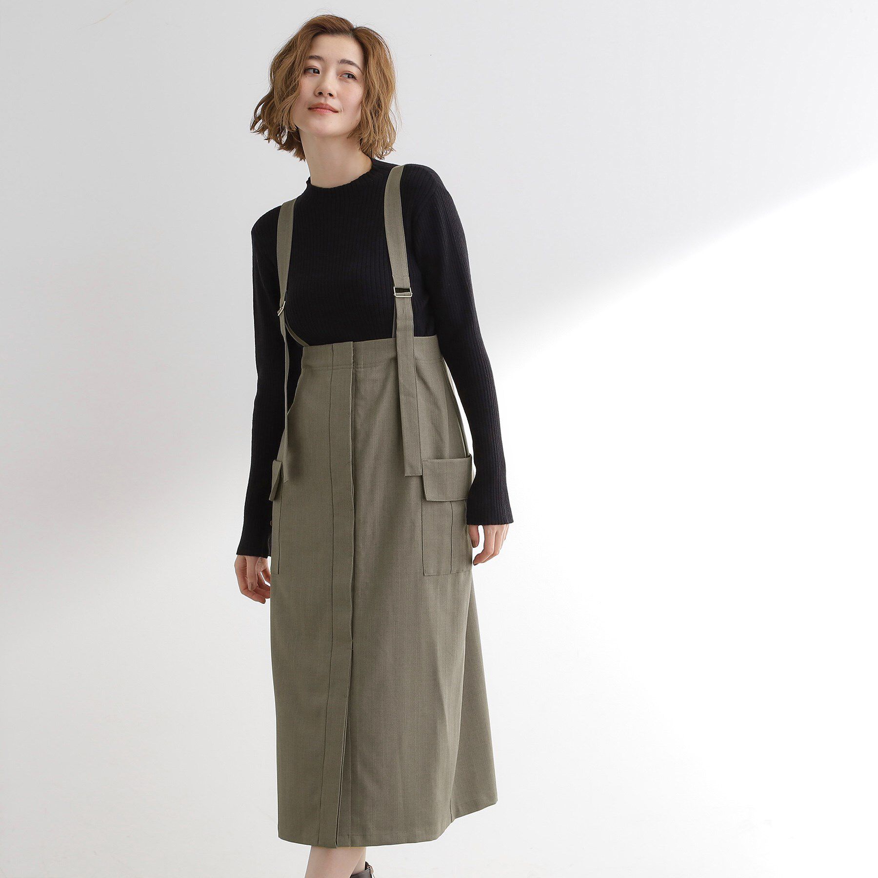 grove「ONにもOFFにも 大人のサス付きスカート」|スカート|トープ(054)