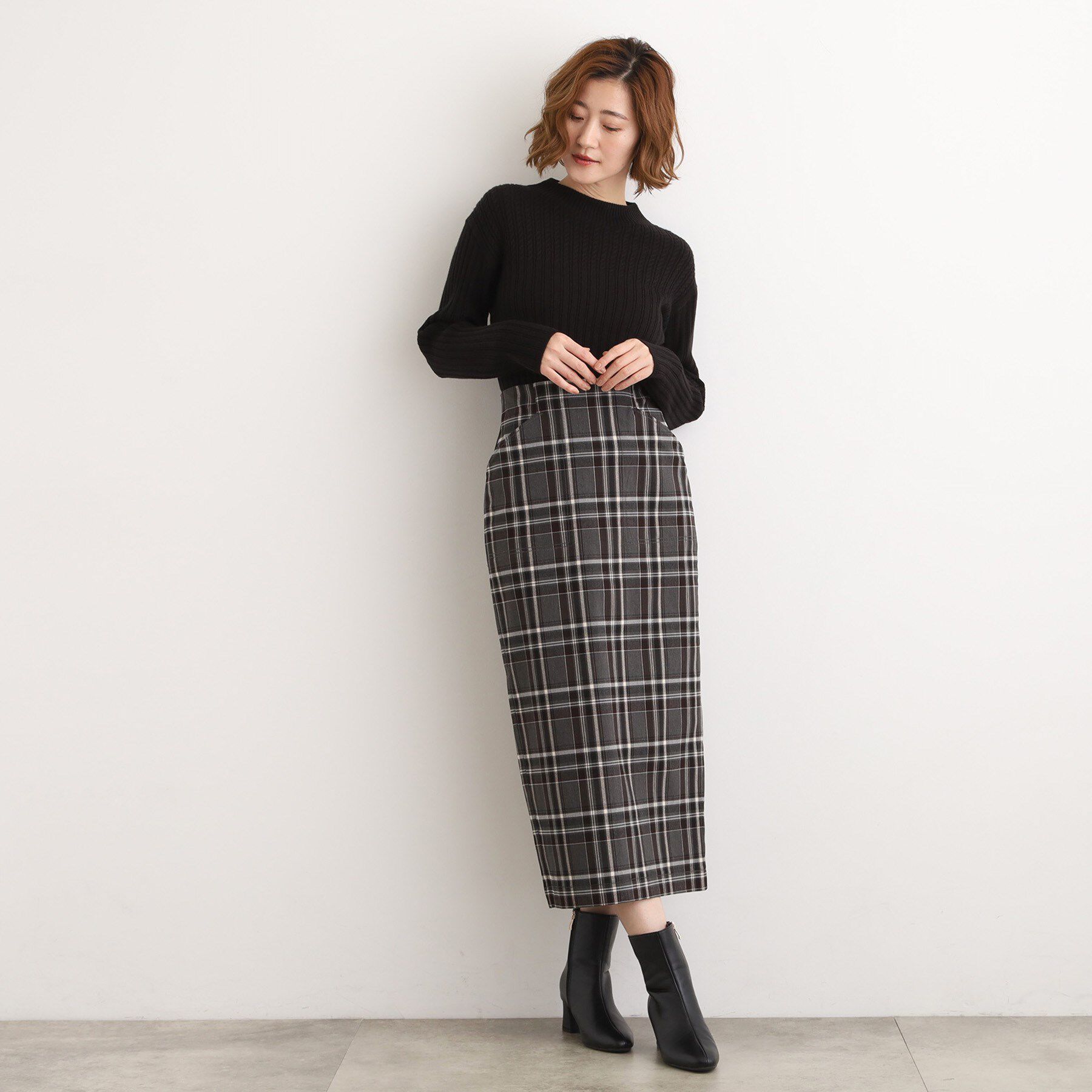 grove「【毛玉軽減／洗える】ミニケーブルニット」|ニット・セーター|