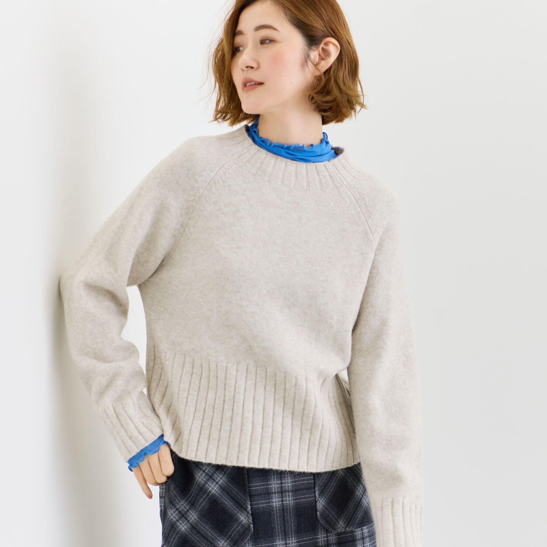 grove「【洗える】バックリブ切替ニット」|ニット・セーター|ベージュ(050)