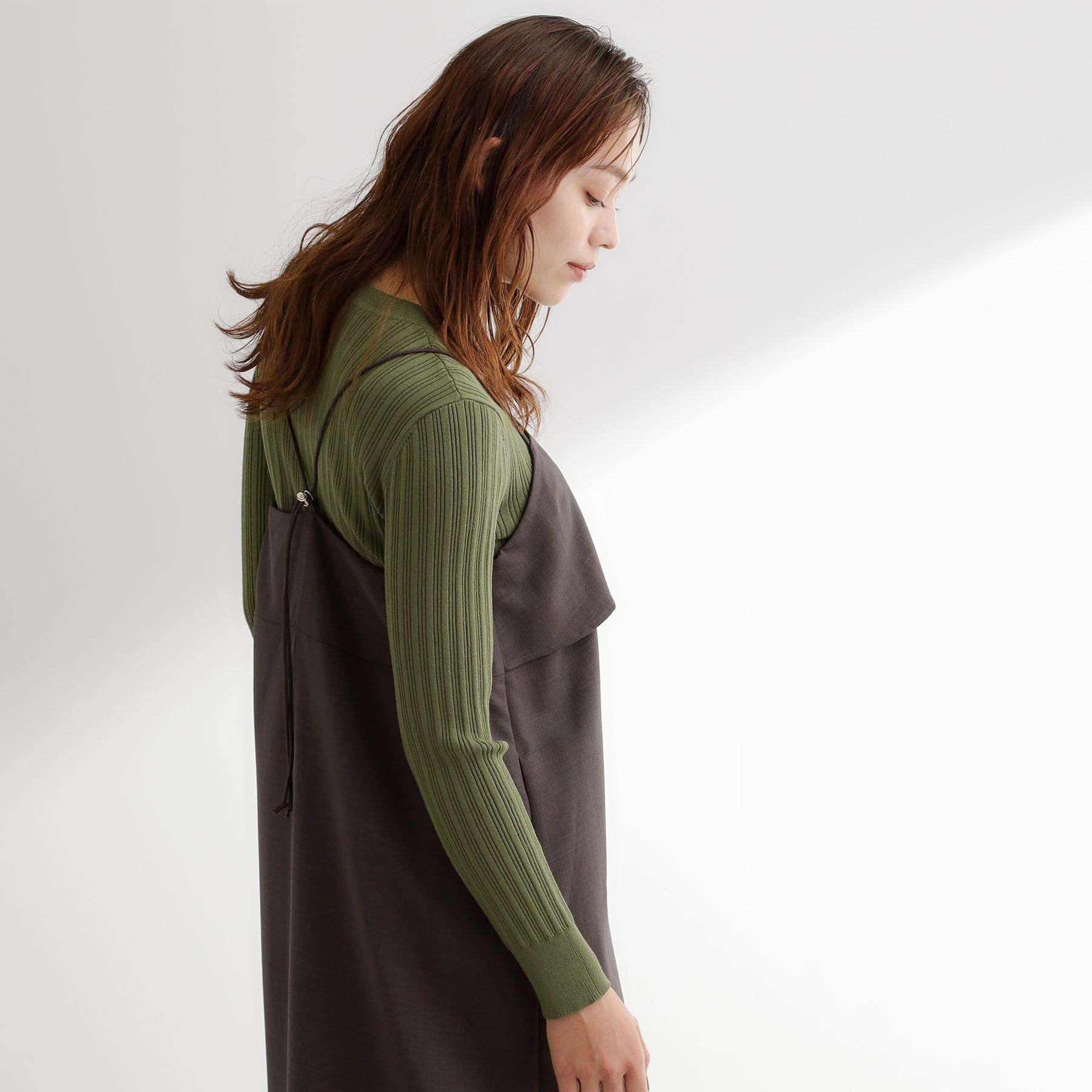 grove「【毛玉軽減】配色ラインランダムリブニット」|ニット・セーター|