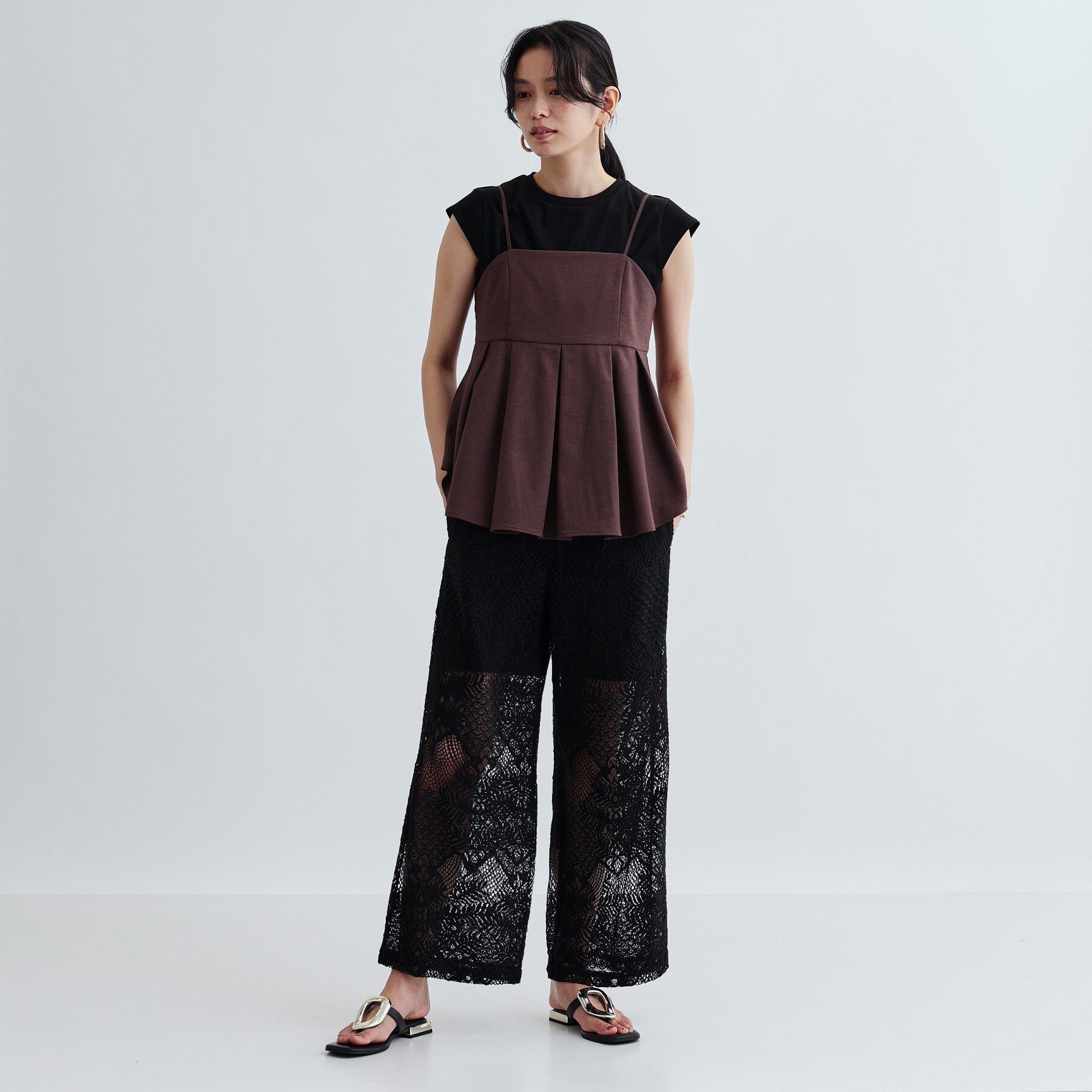 GALLEST「【セットアップ対応】リネンライクビスチェ【カセット服/通勤・オフィス】」|キャミソール|