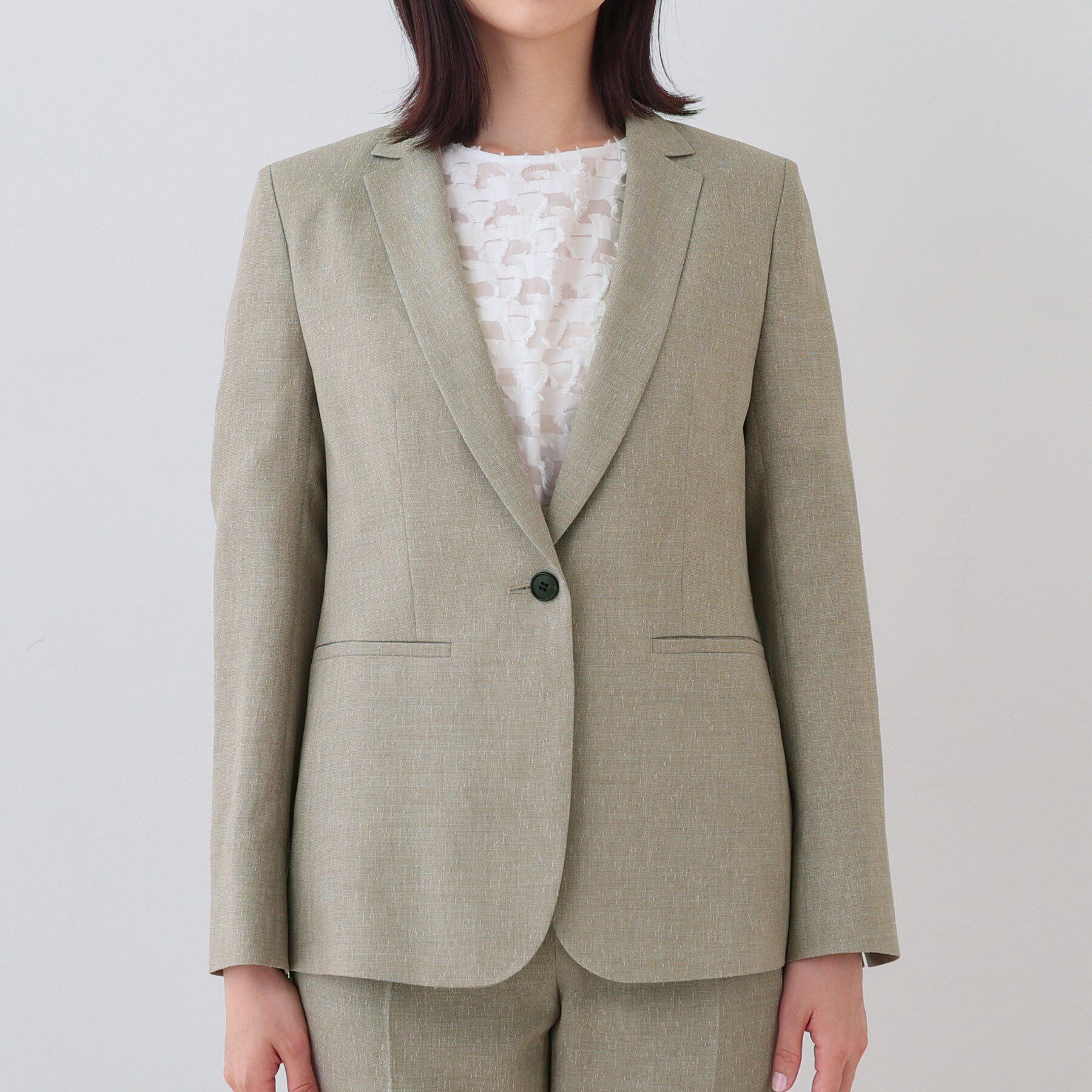 INDIVI「【日本製】リネンライクテーラードジャケット」|テーラードジャケット|