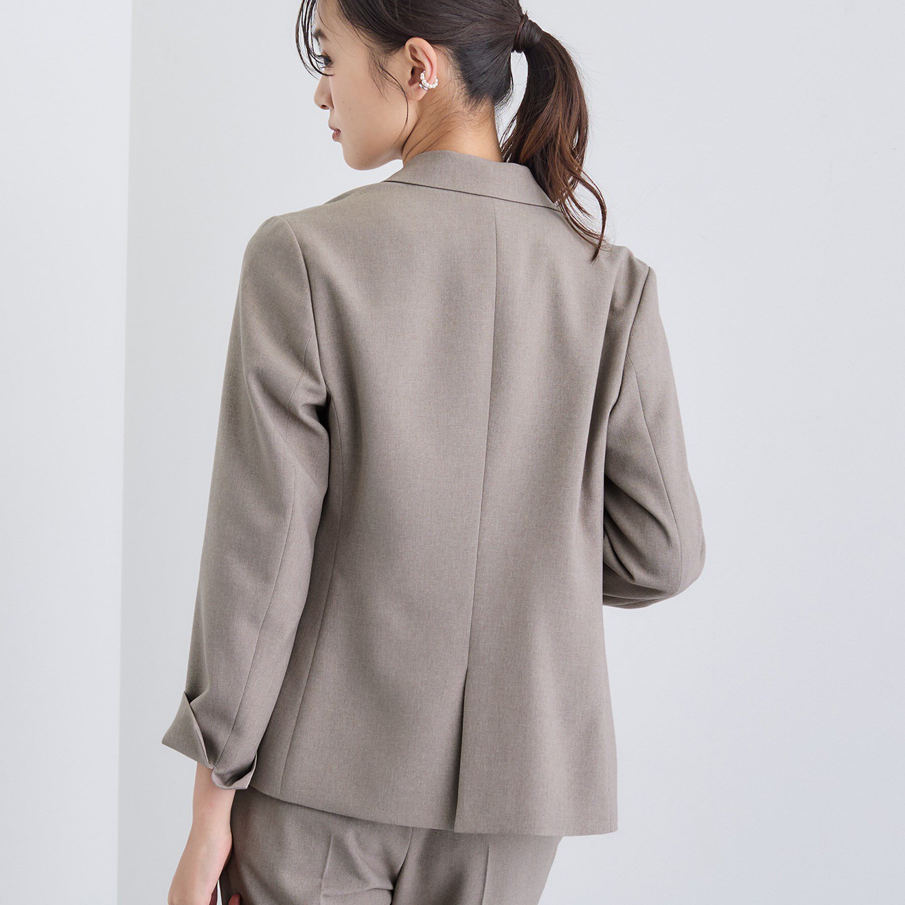 INDIVI「【洗える／通勤／スーツ】メランジストレッチ テーラージャケット」|スーツ|