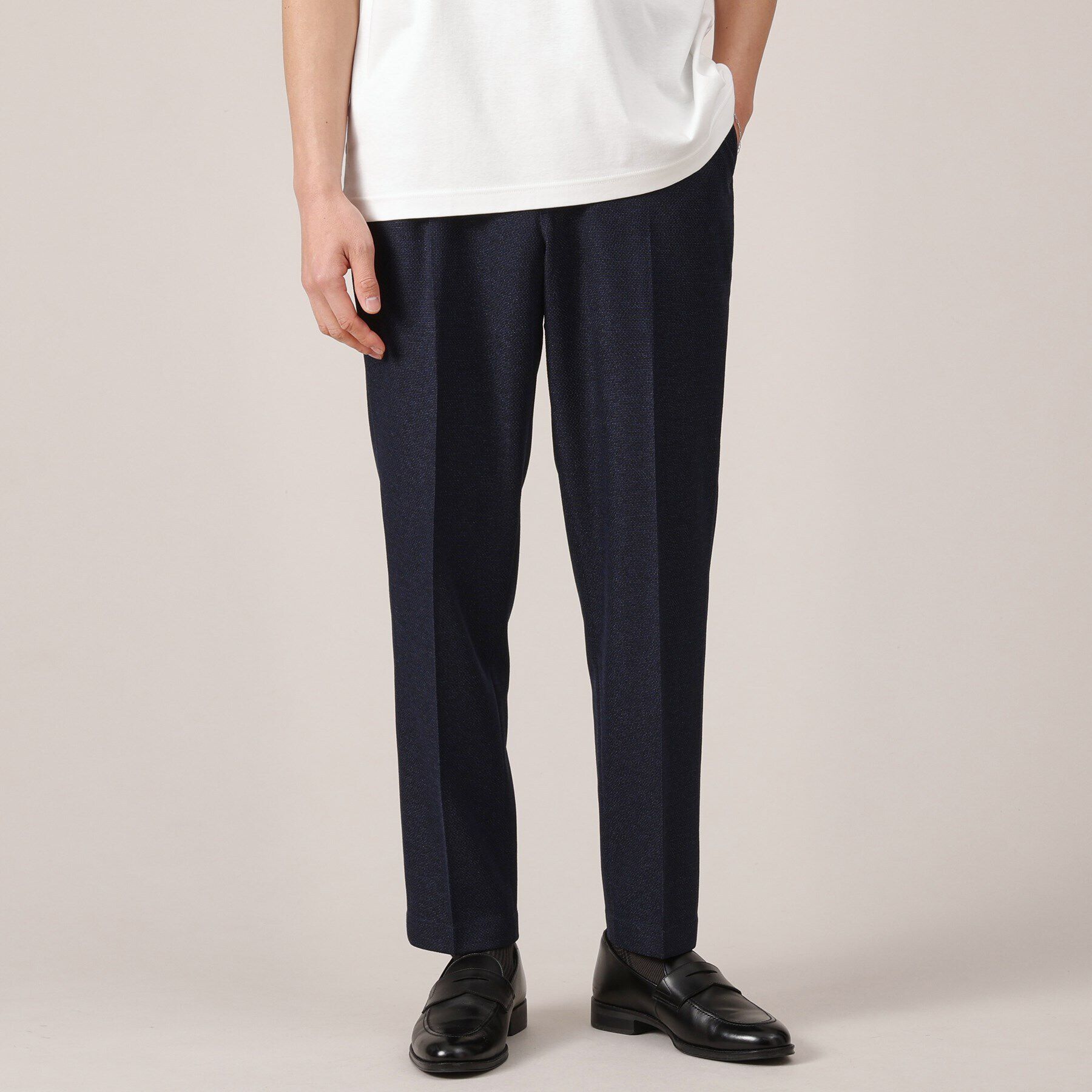 TAKEO KIKUCHI「【抗菌防臭】尾州リネン ドビーメッシュ イージーパンツ」|その他|ネイビー(094)