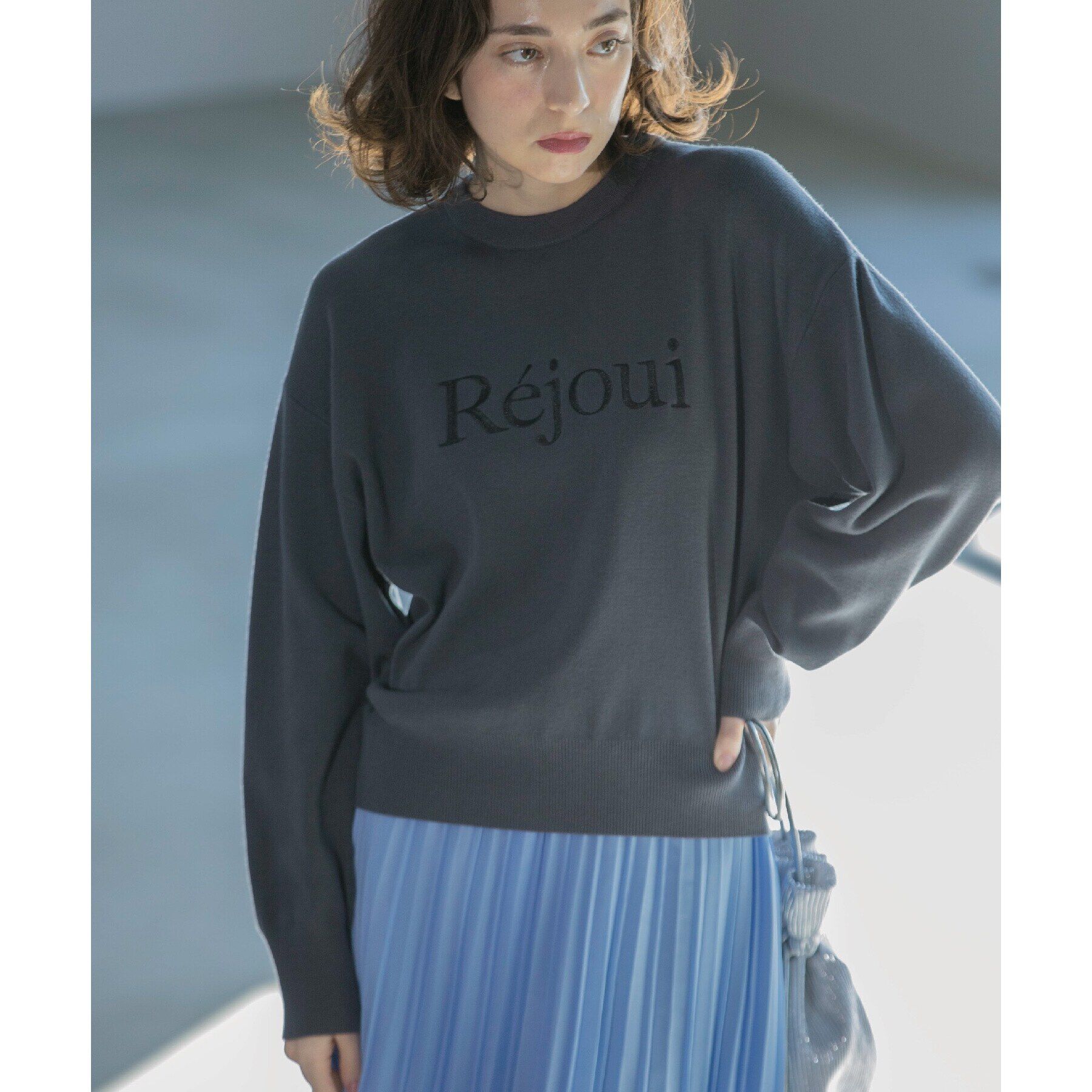 OPAQUE.CLIP「刺繍ロゴニット【洗濯機洗い可】」|ニット・セーター|