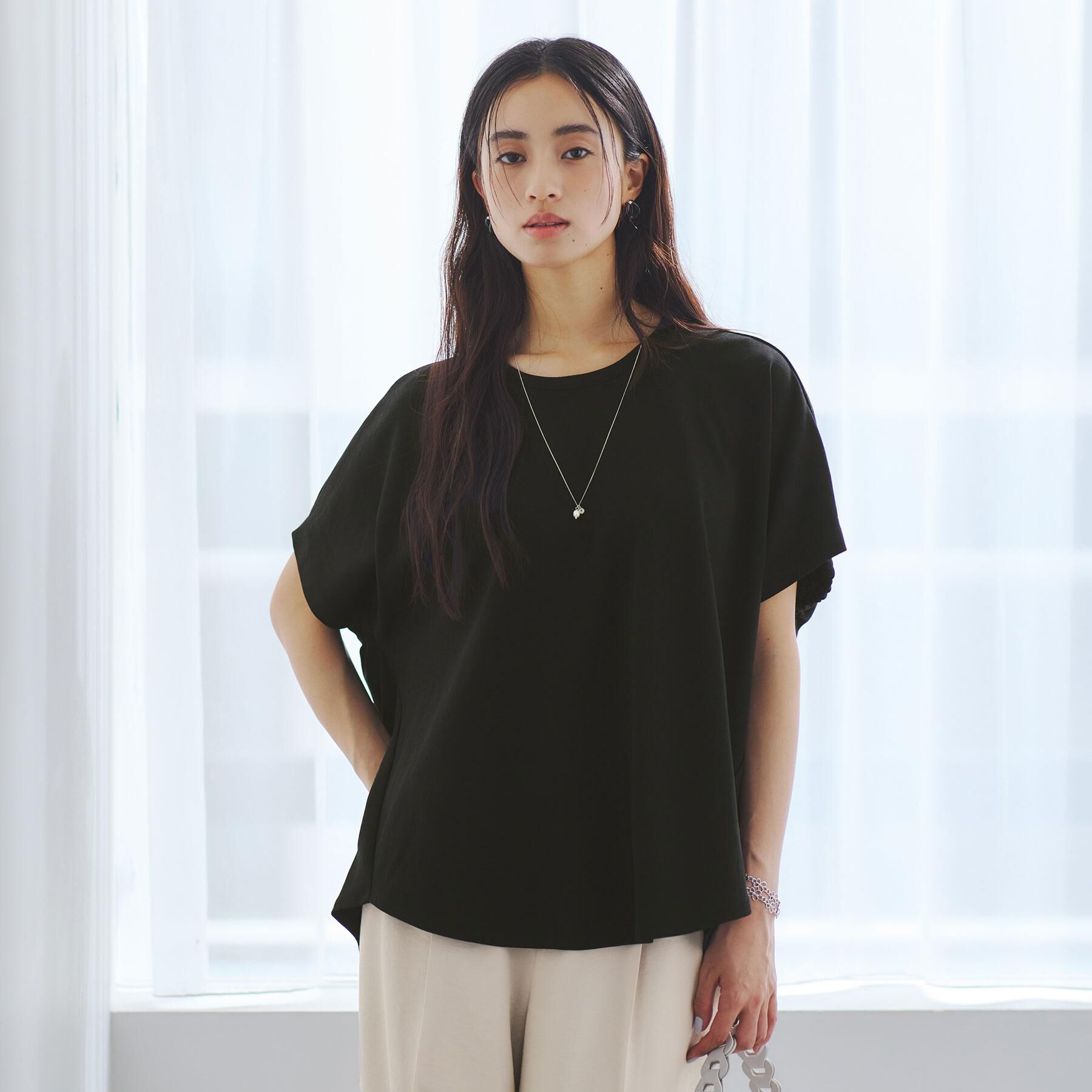 OPAQUE.CLIP「リラクシードルマンスリーブトップス【UV/吸水速乾/洗濯機洗い可】」|Tシャツ・カットソー|