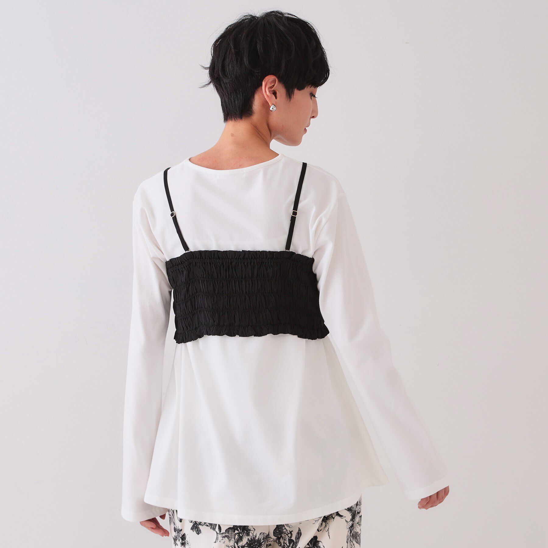 OPAQUE.CLIP「《ツインセット》シャーリングビスチェ&times;ロングTシャツ【洗濯機洗い可】」|その他|