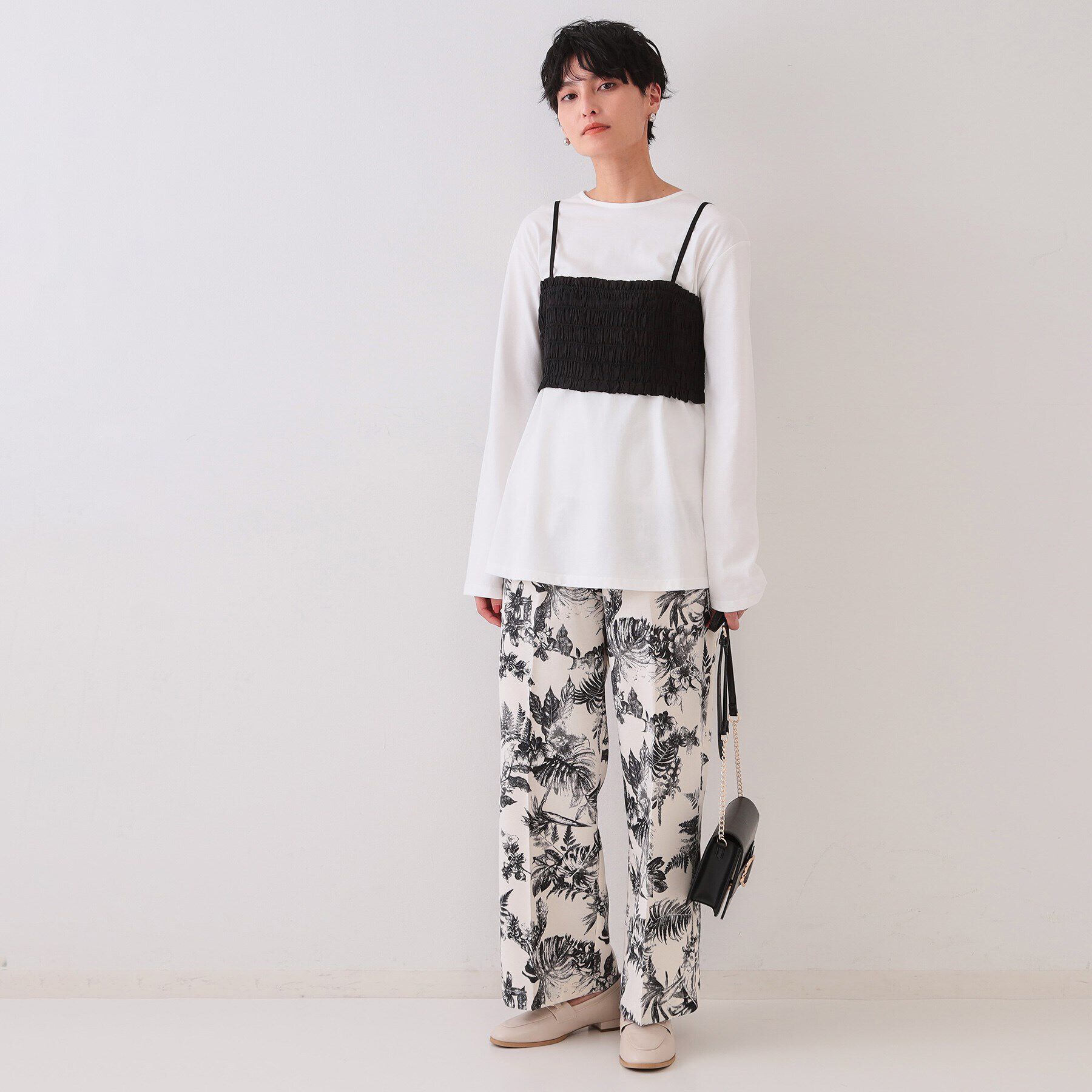 OPAQUE.CLIP「《ツインセット》シャーリングビスチェ&times;ロングTシャツ【洗濯機洗い可】」|その他|