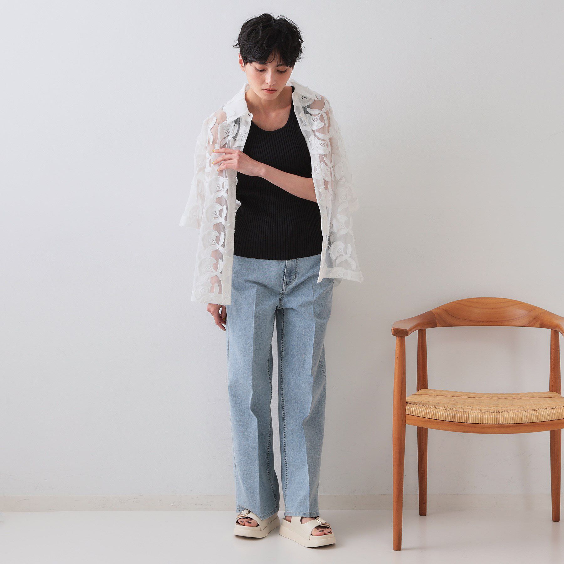 OPAQUE.CLIP「ラメニットタンクトップ【洗濯機洗い可／抗ピル】」|キャミソール|