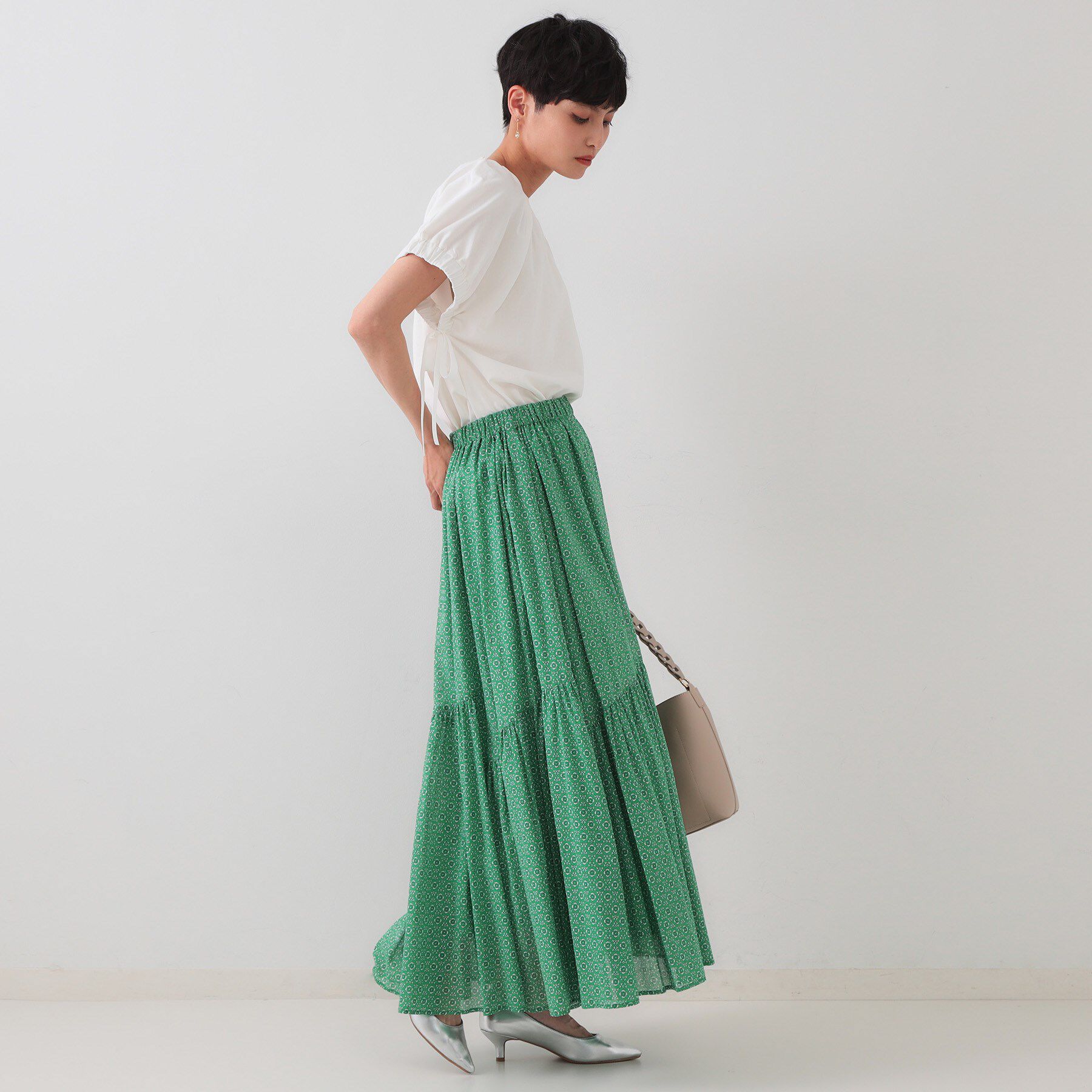 OPAQUE.CLIP「サイドリボンチュニックトップス【洗濯機洗い可】」|Tシャツ・カットソー|