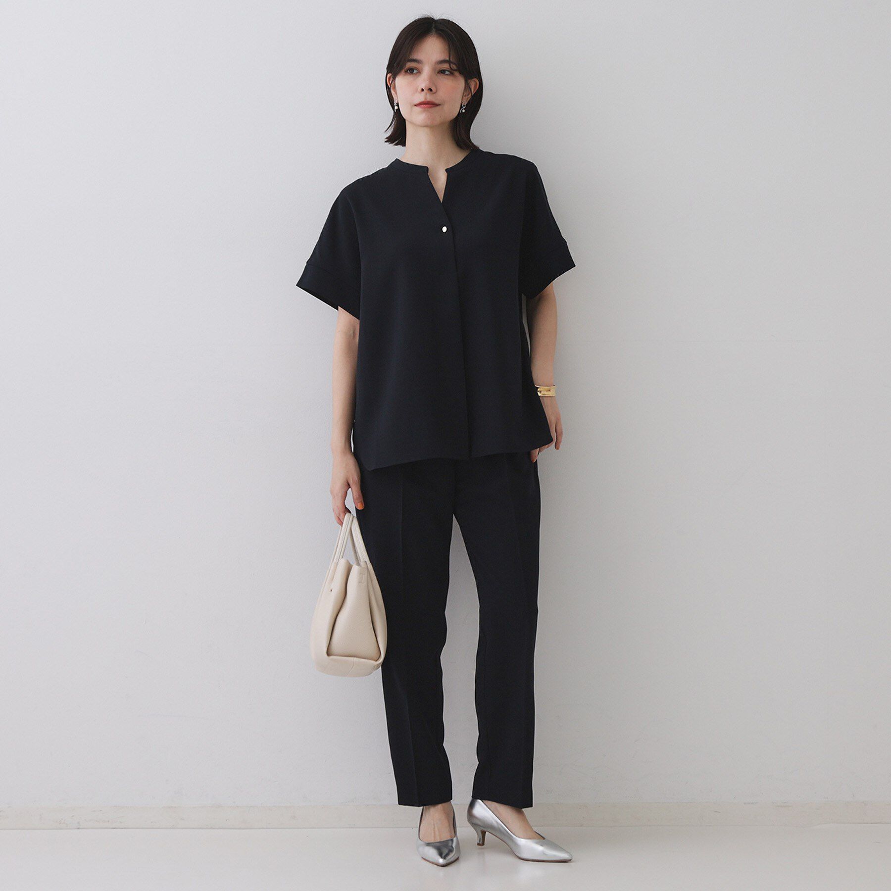 OPAQUE.CLIP「美脚イージーテーパードパンツ【防シワ/洗濯機洗い可/抗ピル/ストレッチ】《丈が選べる/SS-LLサイ」|その他|