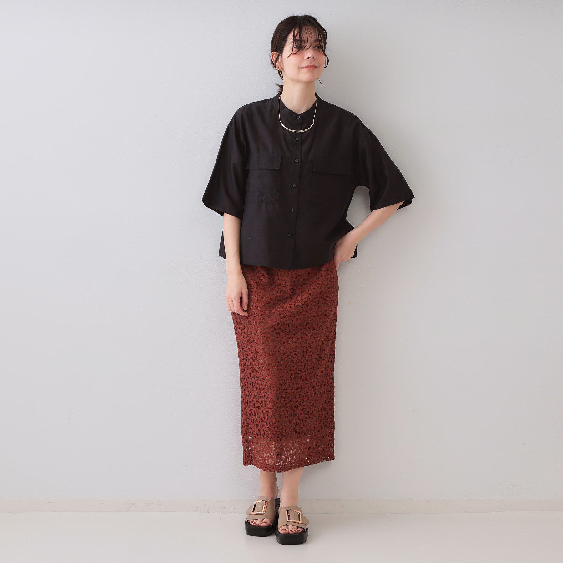 OPAQUE.CLIP「シアーダブルポケットシャツ【洗濯機洗い可】」|シャツ・ブラウス|