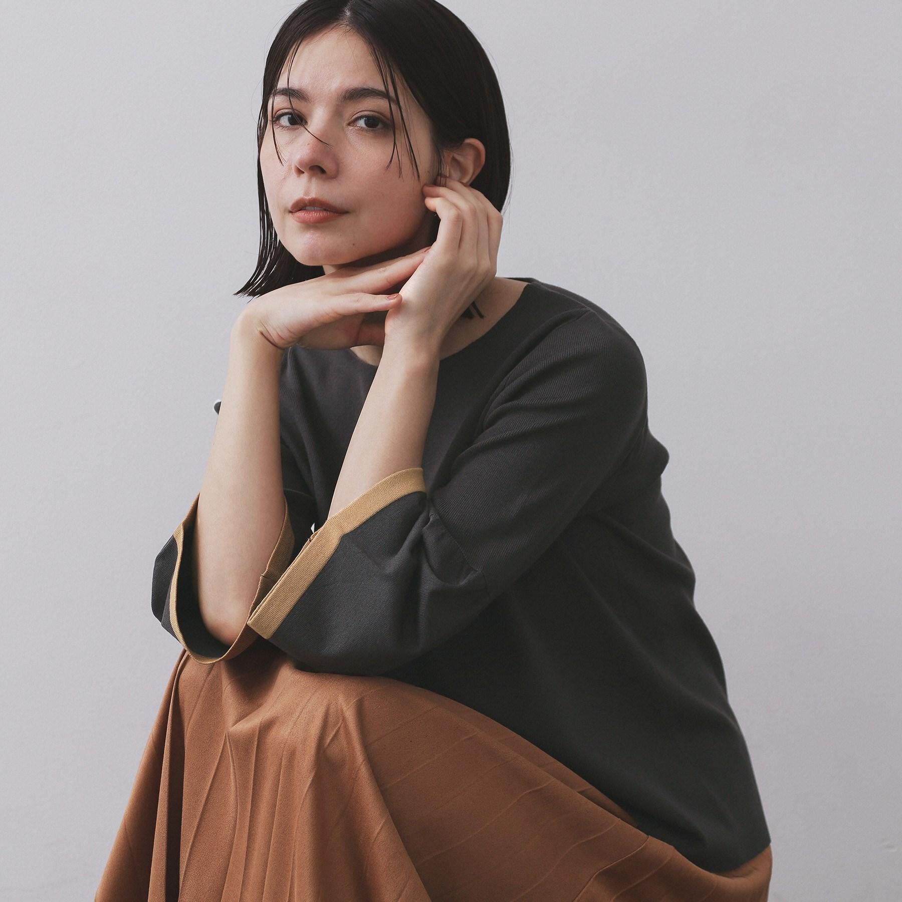 OPAQUE.CLIP「配色フレアスリーブニット【UVケア/洗濯機OK】」|ニット・セーター|