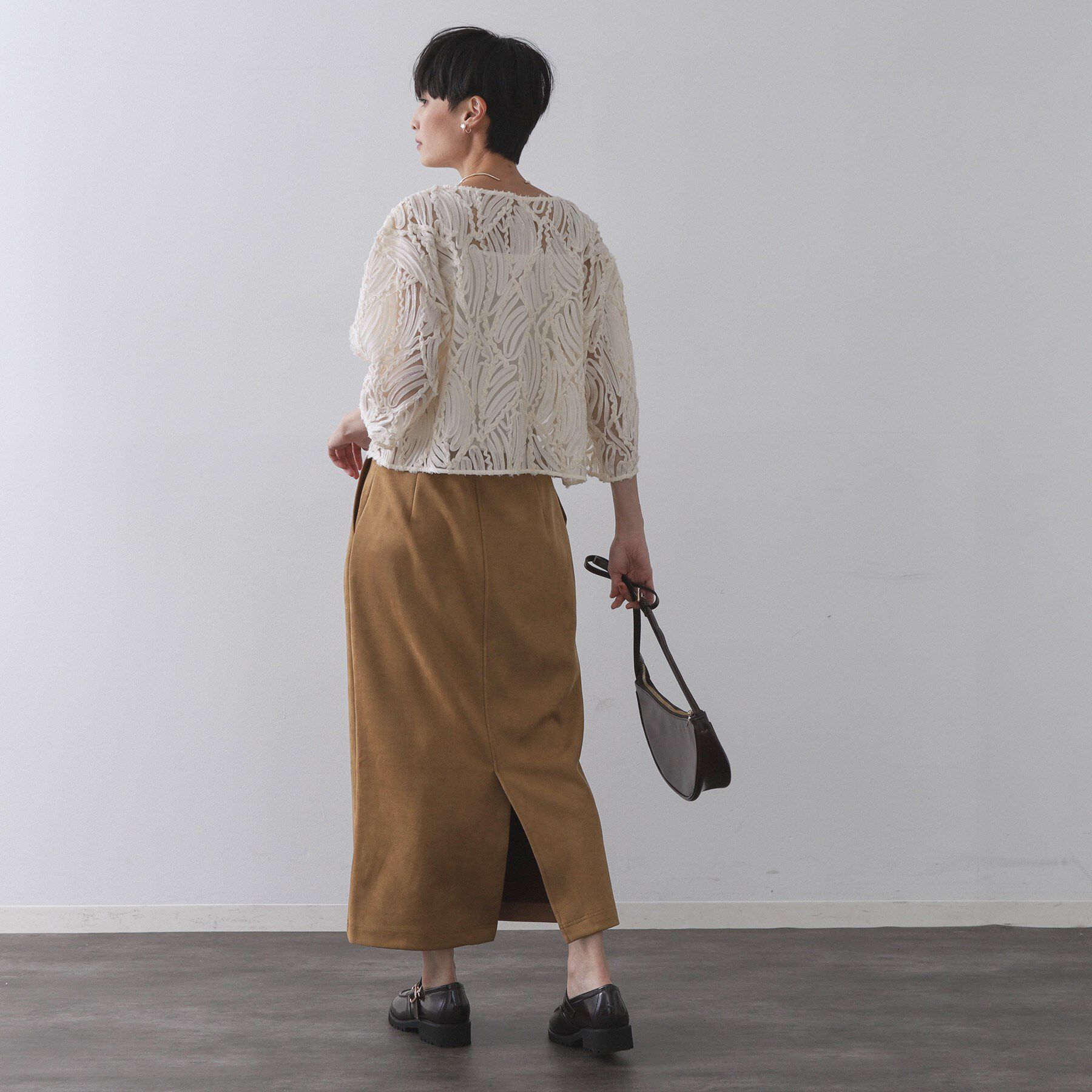 OPAQUE.CLIP「シアー刺繍レース前開きブラウス【洗濯機洗い可】」|シャツ・ブラウス|