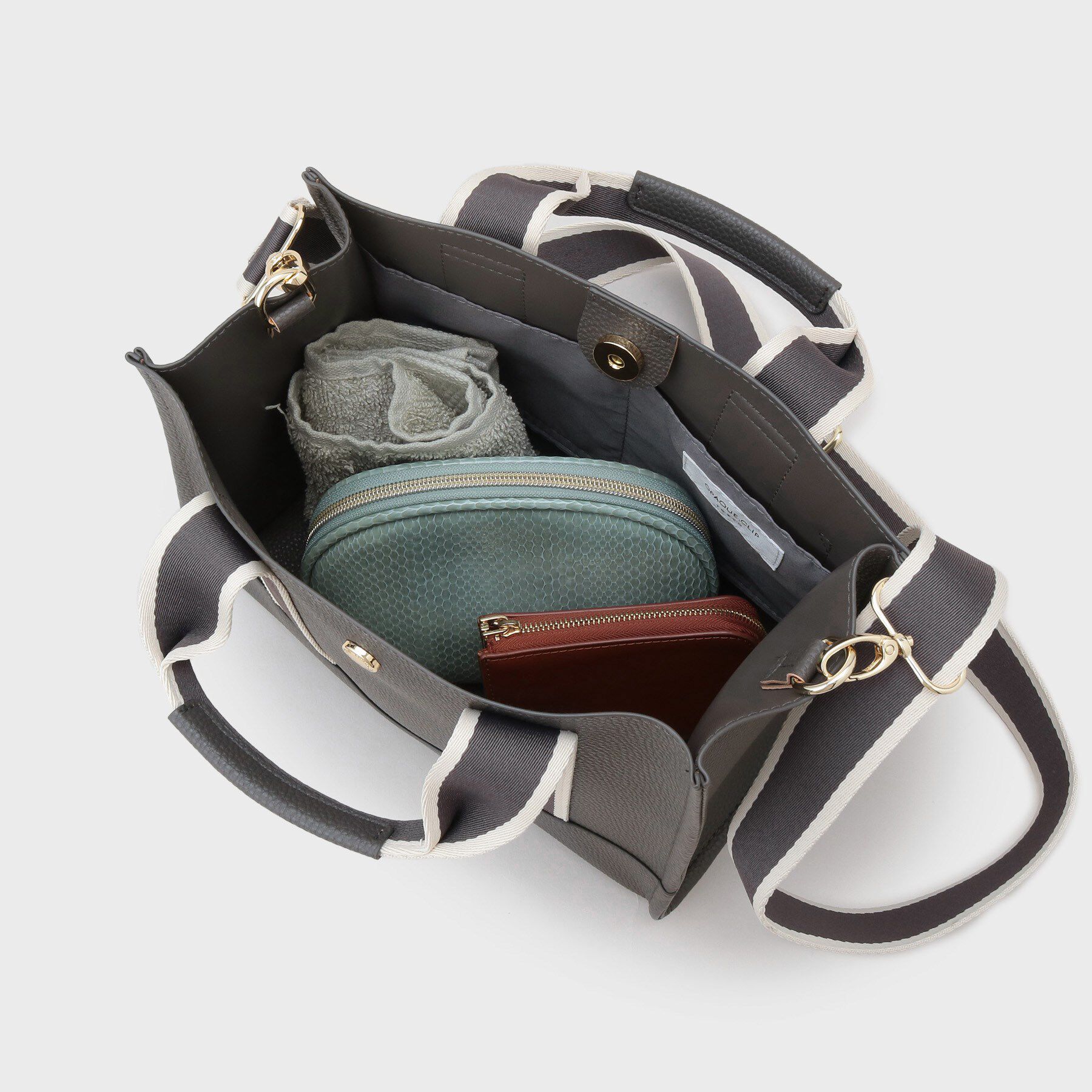 OPAQUE.CLIP「【軽量/2WAY】ラインテープスクエアミドルトートバッグ」|トートバッグ|