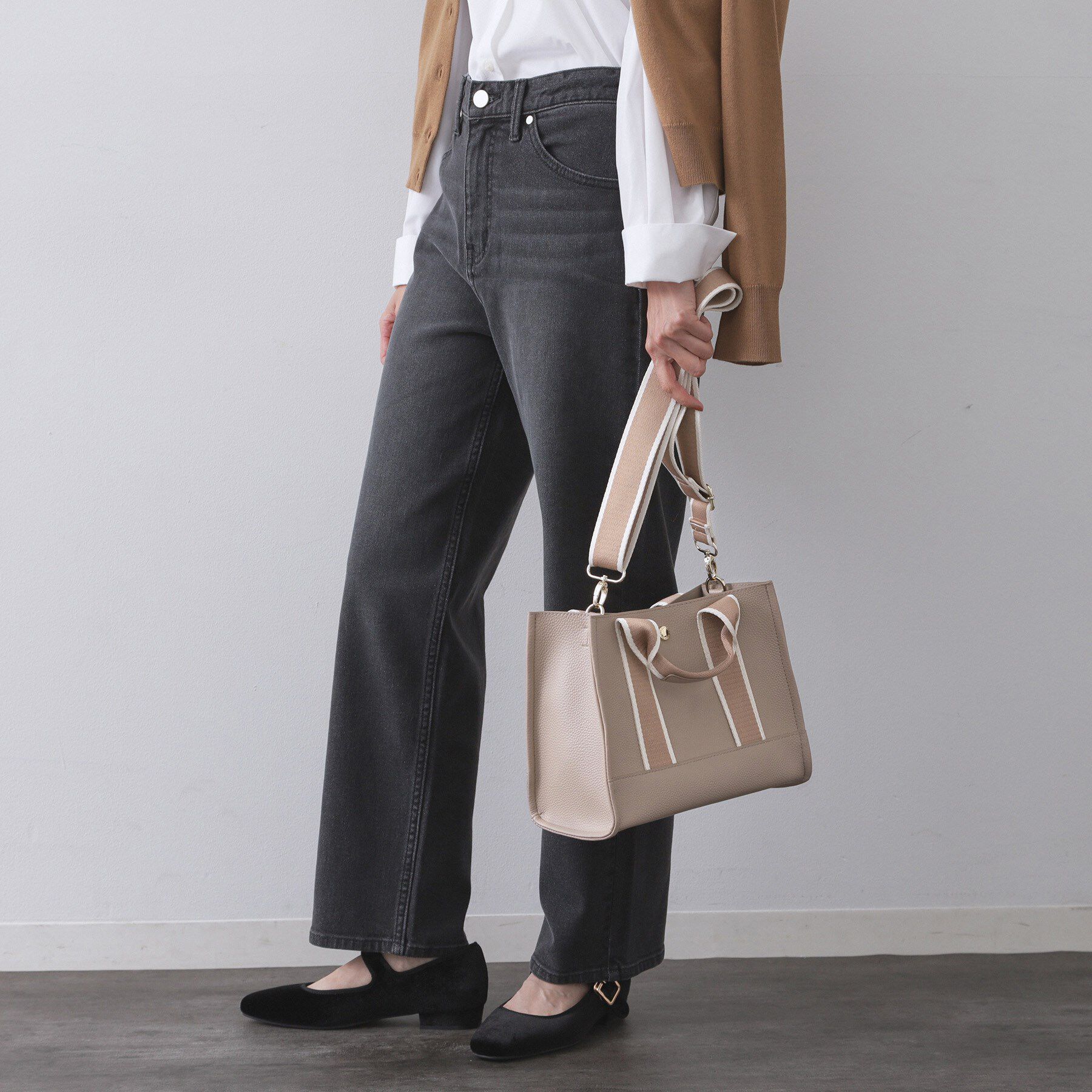 OPAQUE.CLIP「【軽量/2WAY】ラインテープスクエアミドルトートバッグ」|トートバッグ|