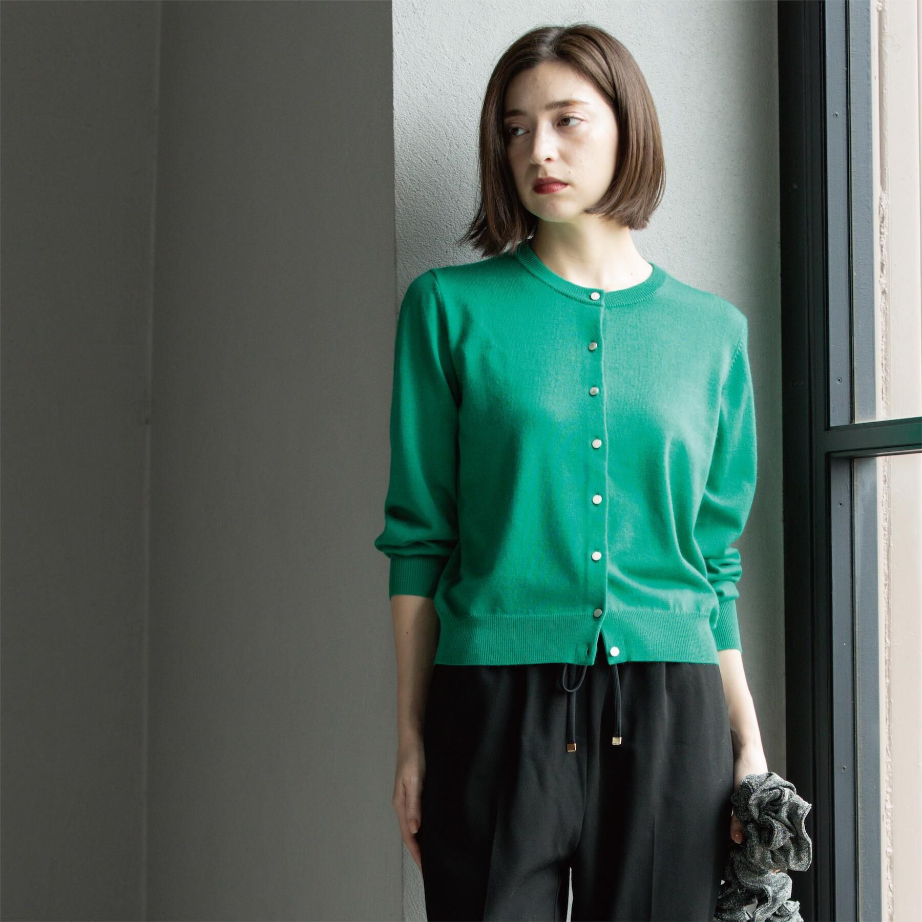 OPAQUE.CLIP「クルーニットカーディガン/エクストラファインメリノウール【THEシリーズ/洗濯機OK】」|カーディガン|