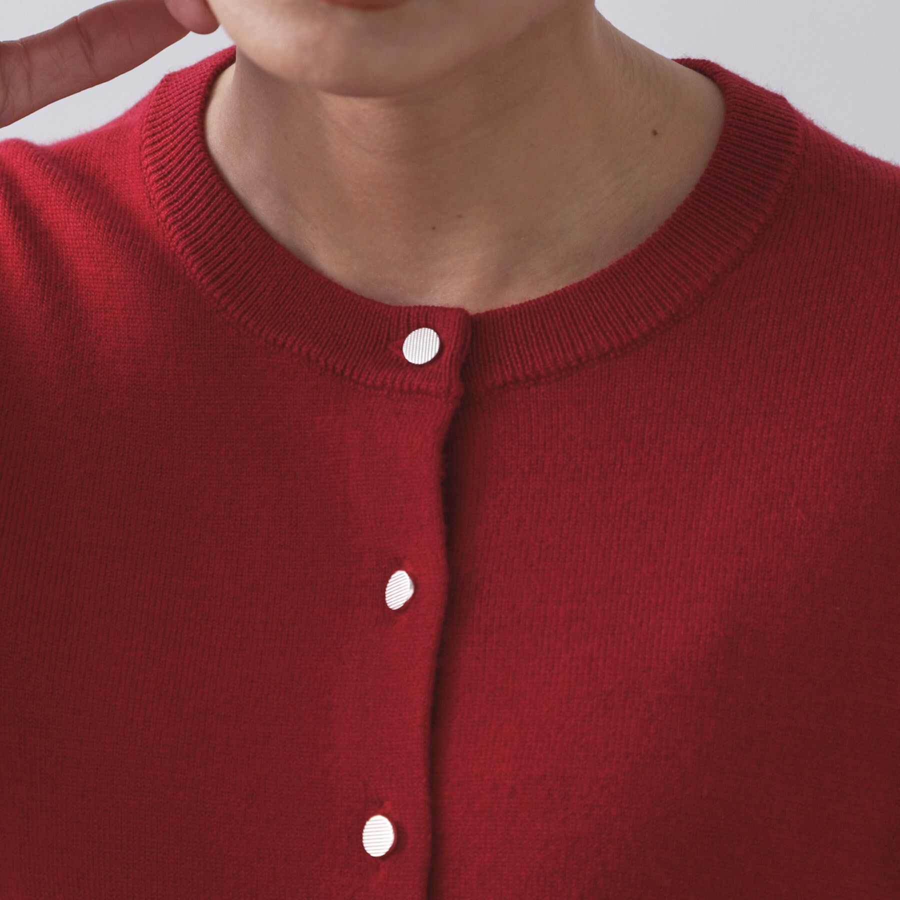 OPAQUE.CLIP「クルーニットカーディガン/エクストラファインメリノウール【THEシリーズ/洗濯機OK】」|カーディガン|