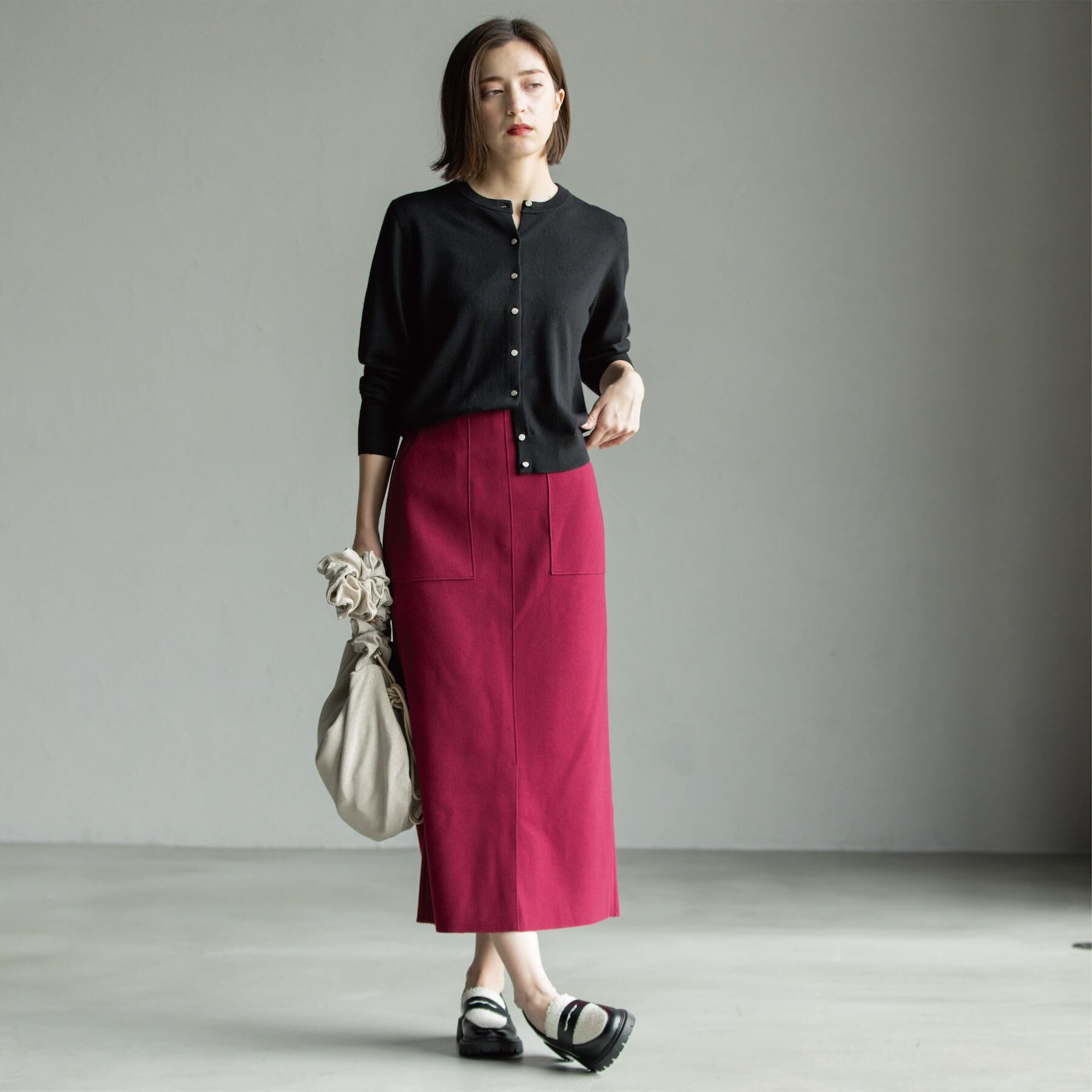 OPAQUE.CLIP「クルーニットカーディガン/エクストラファインメリノウール【THEシリーズ/洗濯機OK】」|カーディガン|