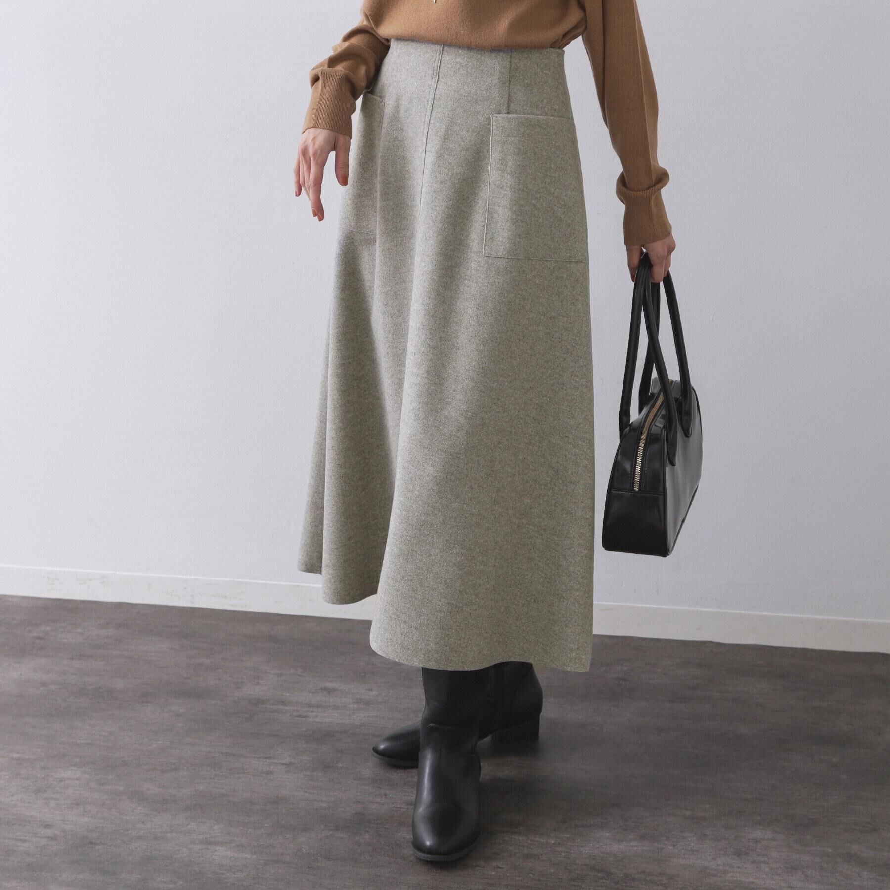 OPAQUE.CLIP「ウールライクフレアスカート【洗濯機OK】」|スカート|