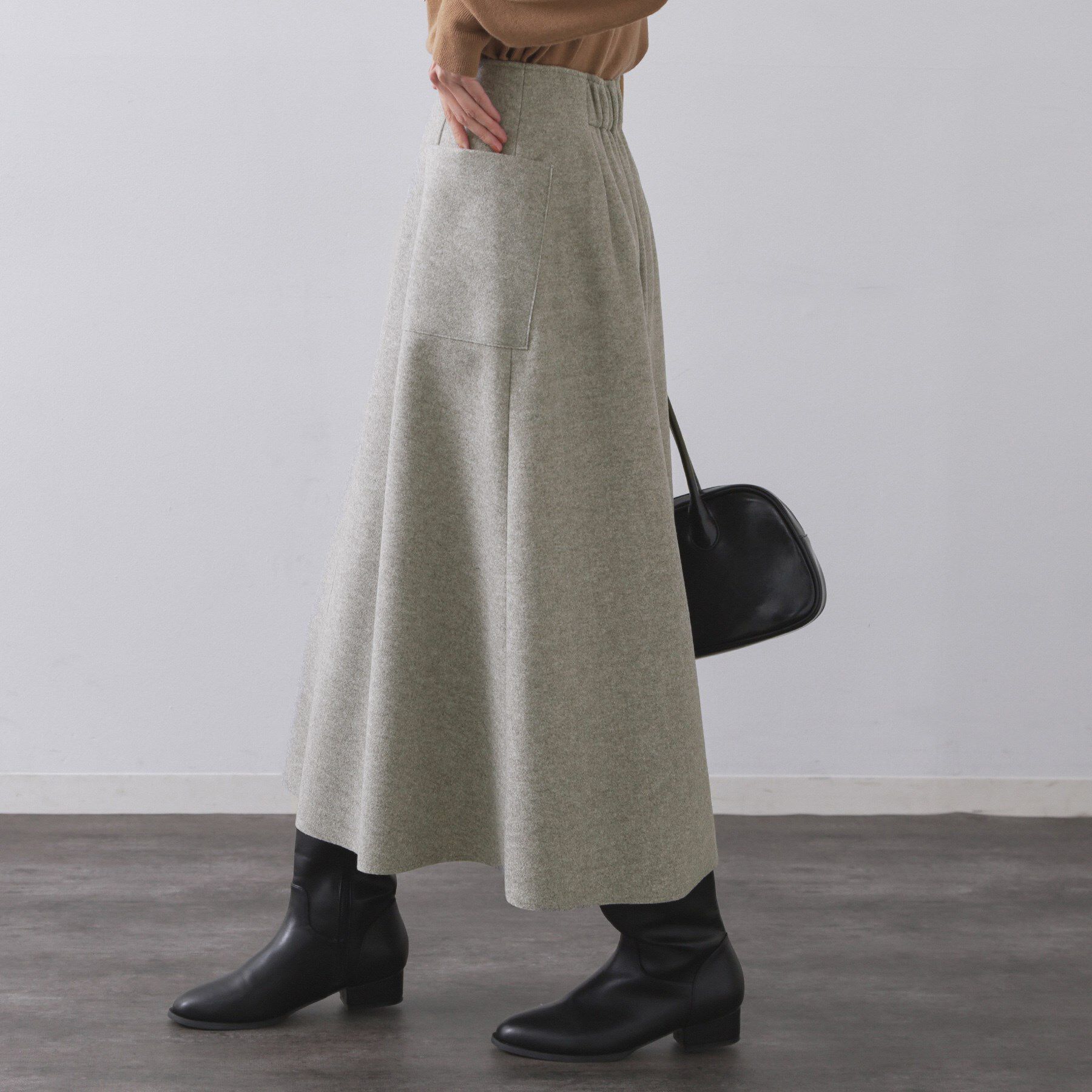 OPAQUE.CLIP「ウールライクフレアスカート【洗濯機OK】」|スカート|