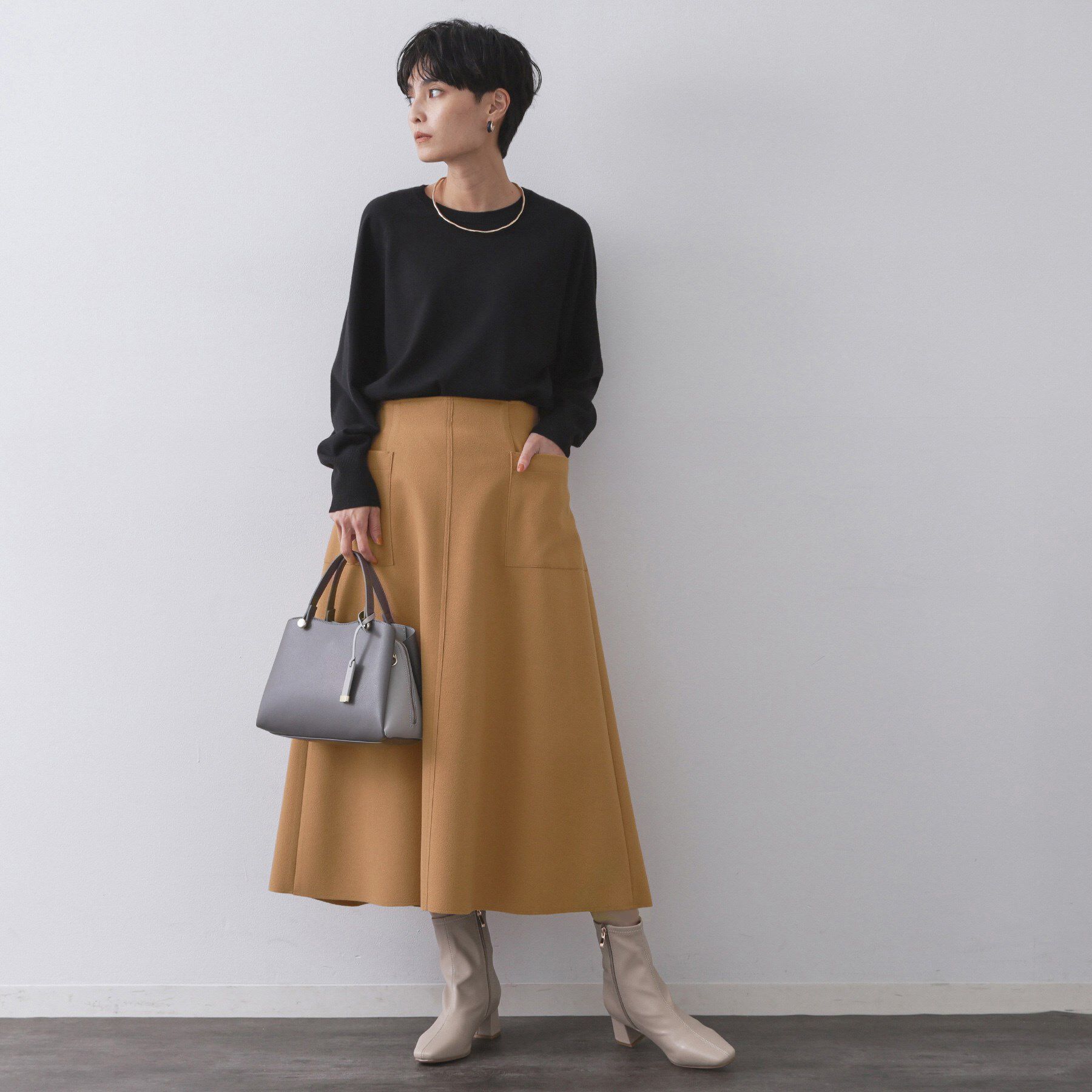 OPAQUE.CLIP「ウールライクフレアスカート【洗濯機OK】」|スカート|