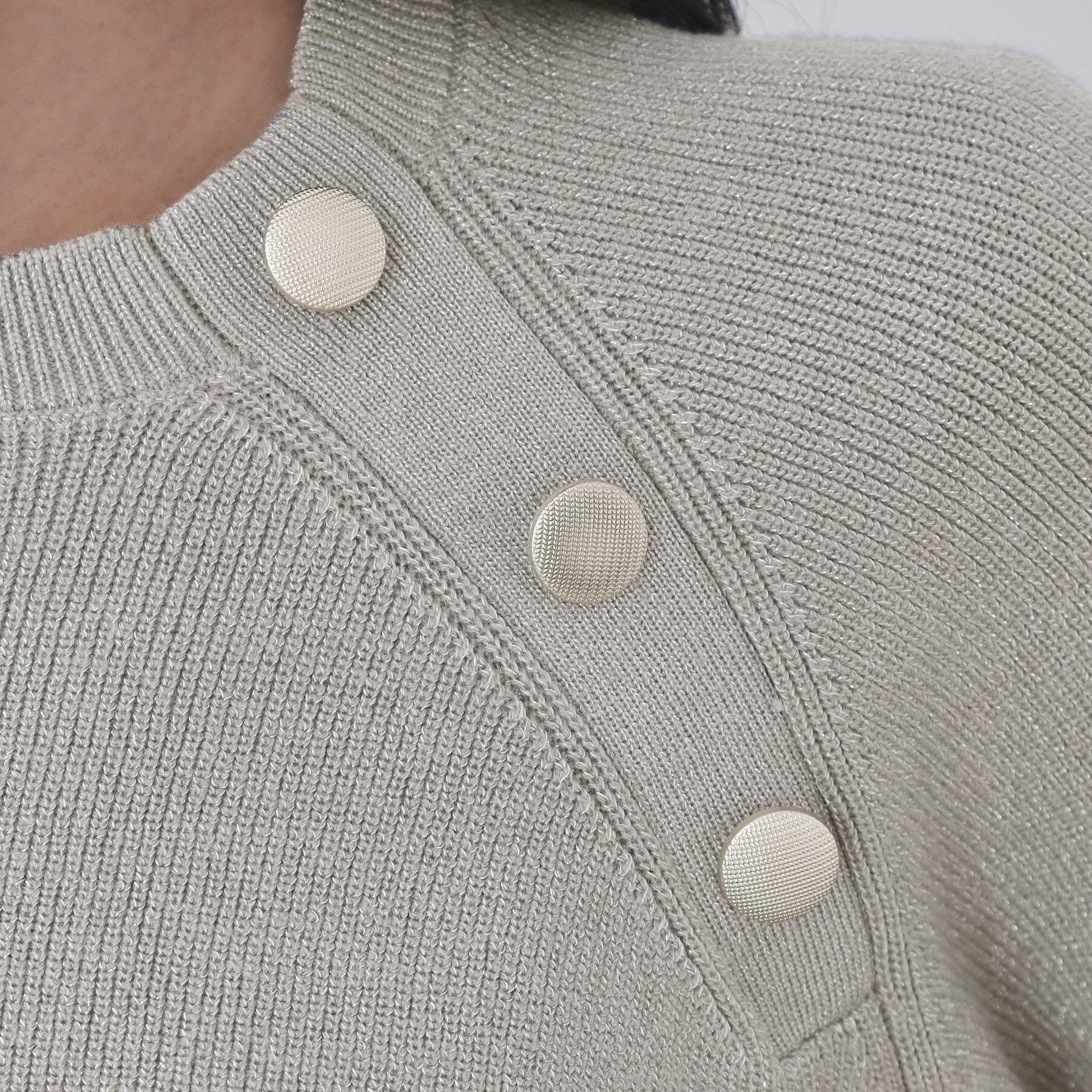 OPAQUE.CLIP「ボタンデザインラメニット【洗濯機OK】」|ニット・セーター|