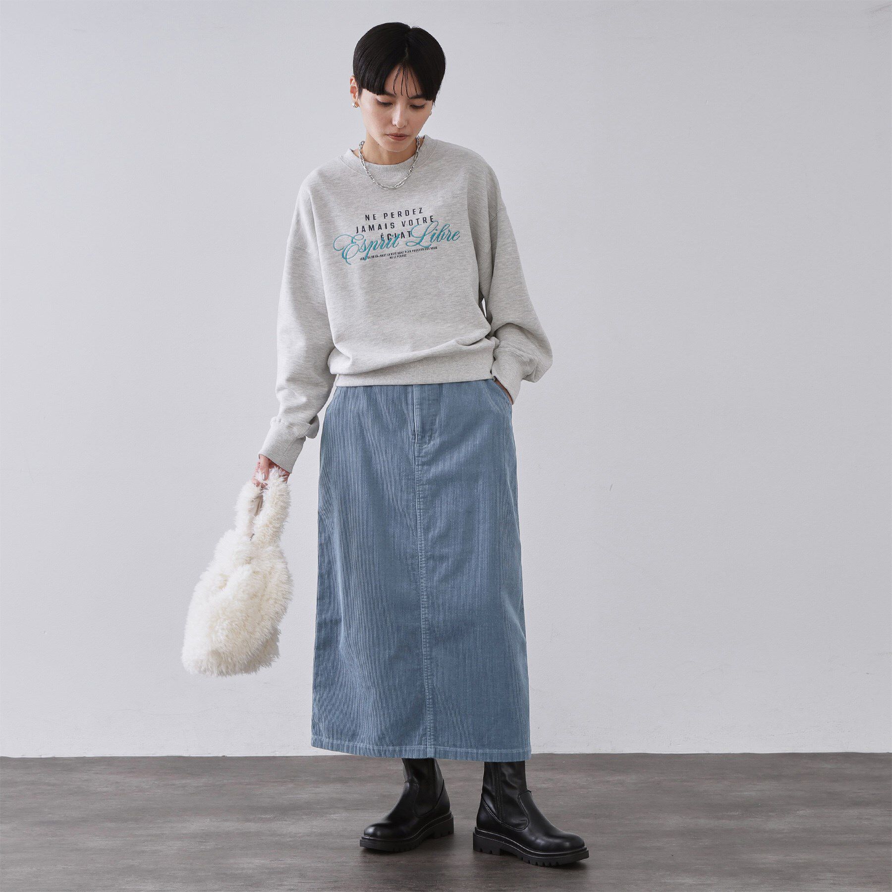 OPAQUE.CLIP「コーデュロイナロースカート【洗濯機OK】」|スカート|