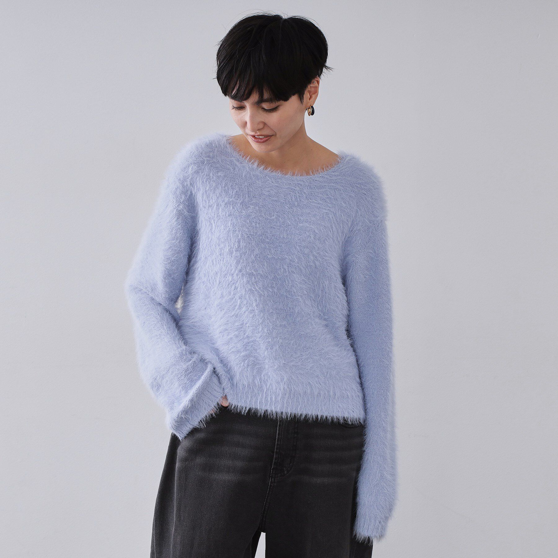 OPAQUE.CLIP「ラメシャギーニット【洗濯機OK】」|ニット・セーター|