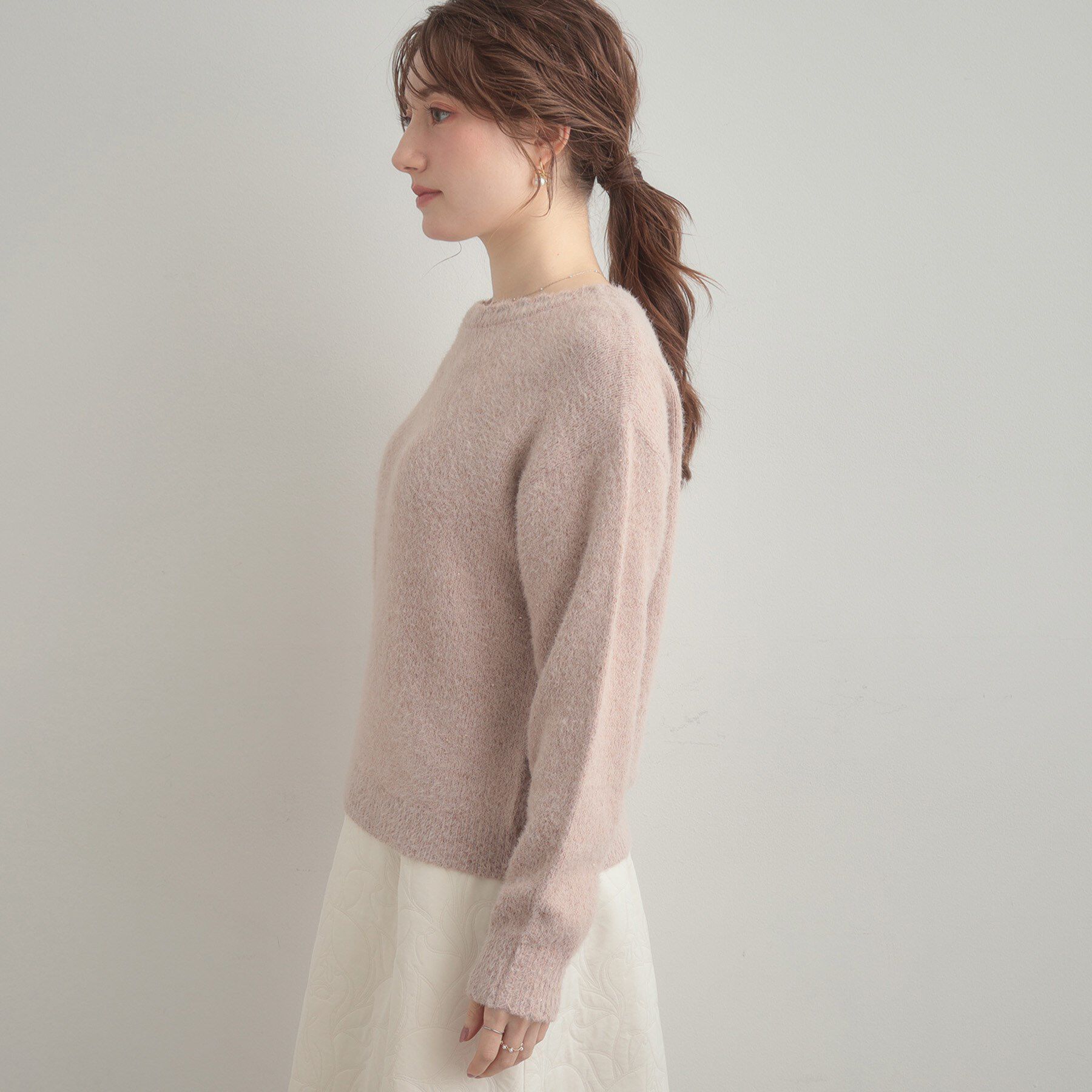 Couture broach「【前後2WAY】スパンコールラメフェザー ニット」|ニット・セーター|