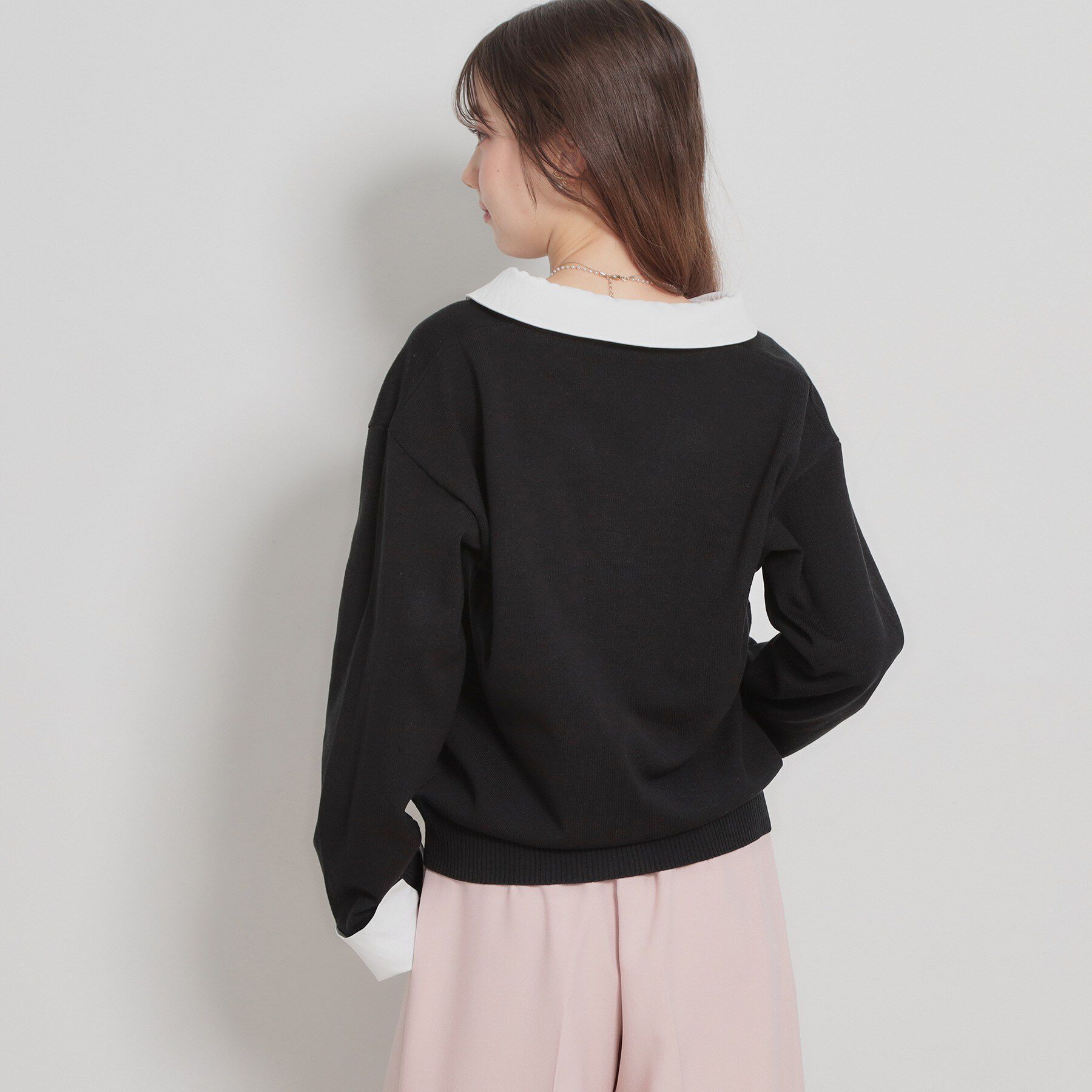 Couture broach「布帛ドッキングプルオーバー」|ニット・セーター|