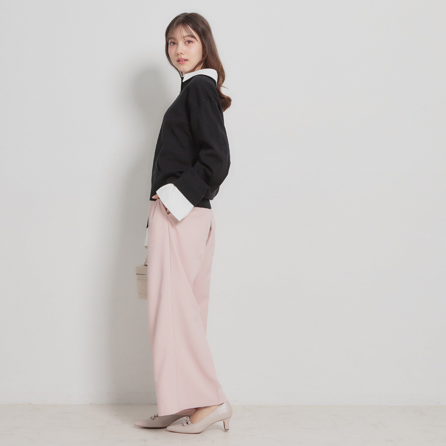 Couture broach「布帛ドッキングプルオーバー」|ニット・セーター|