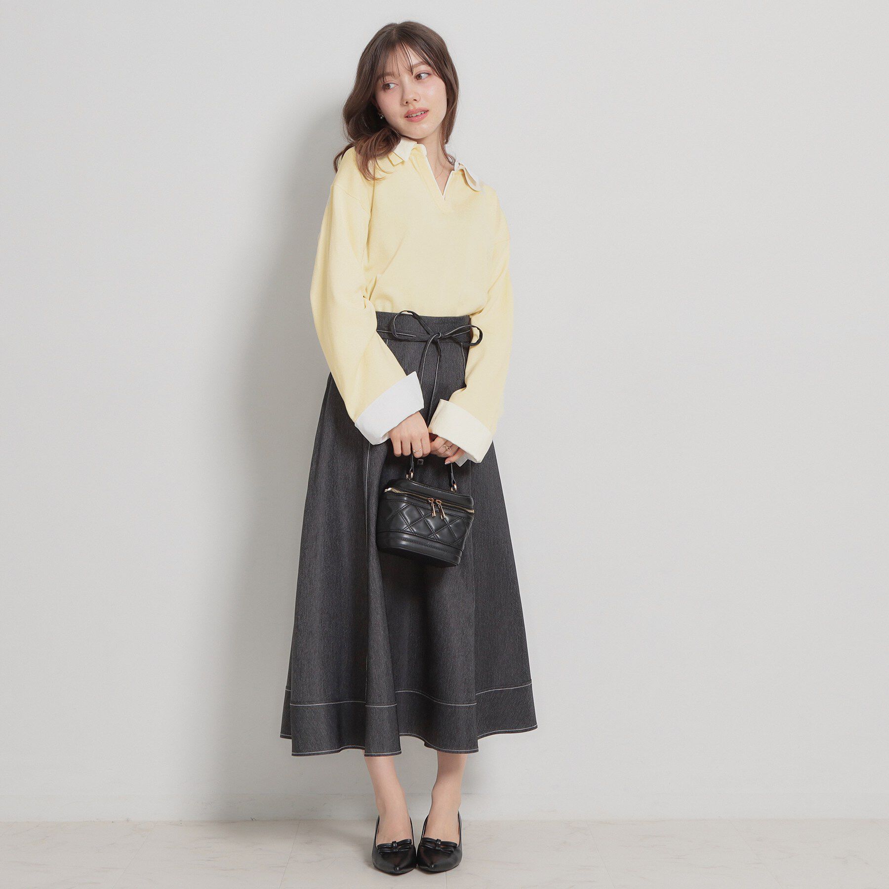 Couture broach「布帛ドッキングプルオーバー」|ニット・セーター|