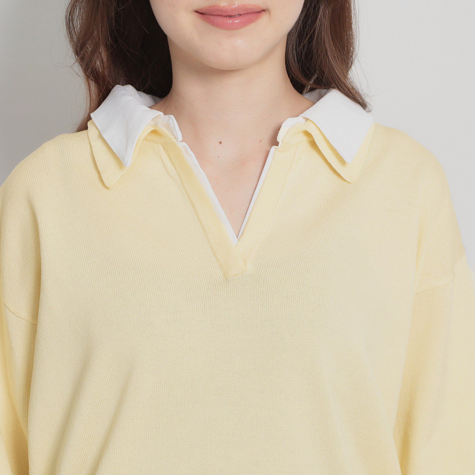 Couture broach「布帛ドッキングプルオーバー」|ニット・セーター|