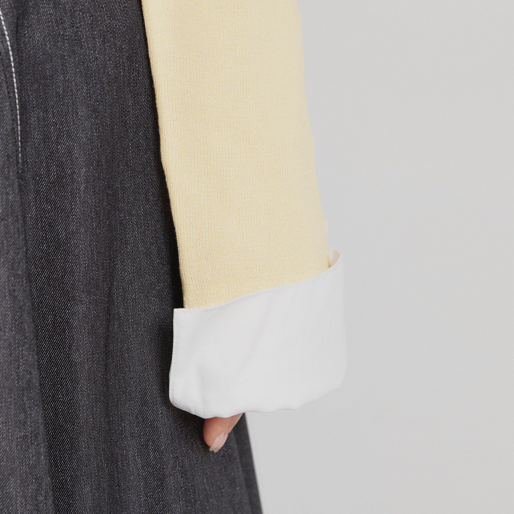 Couture broach「布帛ドッキングプルオーバー」|ニット・セーター|