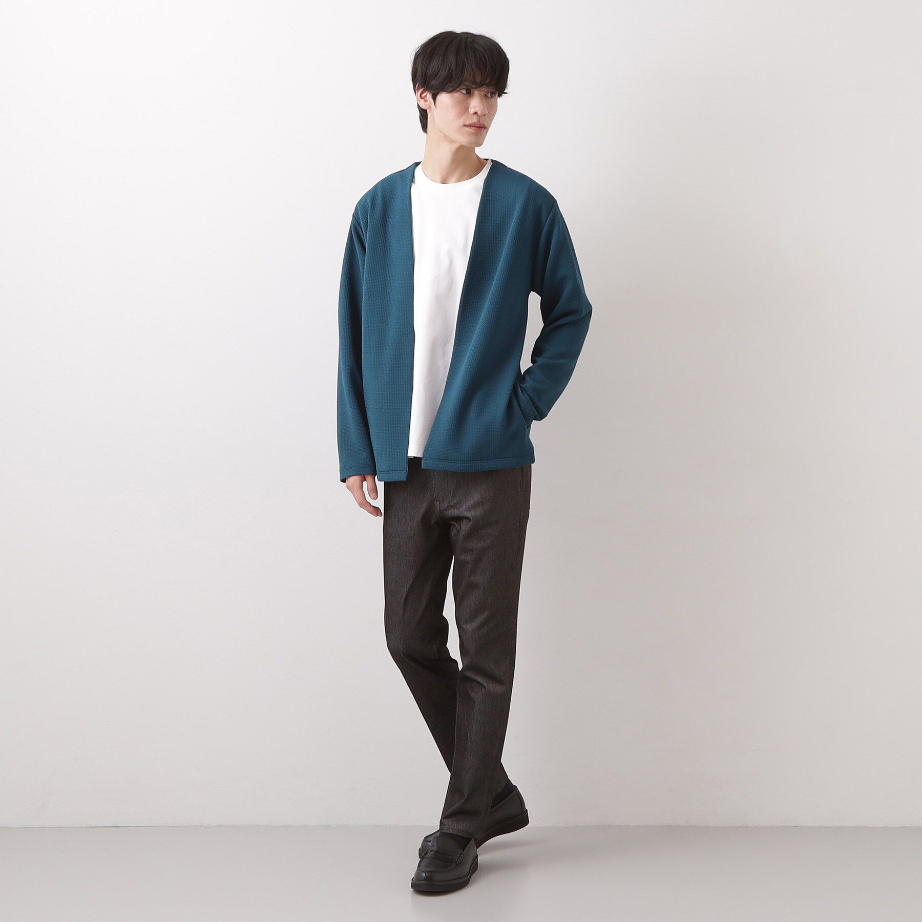 THE SHOP TK「【2点セット】カーディガン＋半袖Tシャツ 洗濯機OK」|カーディガン|